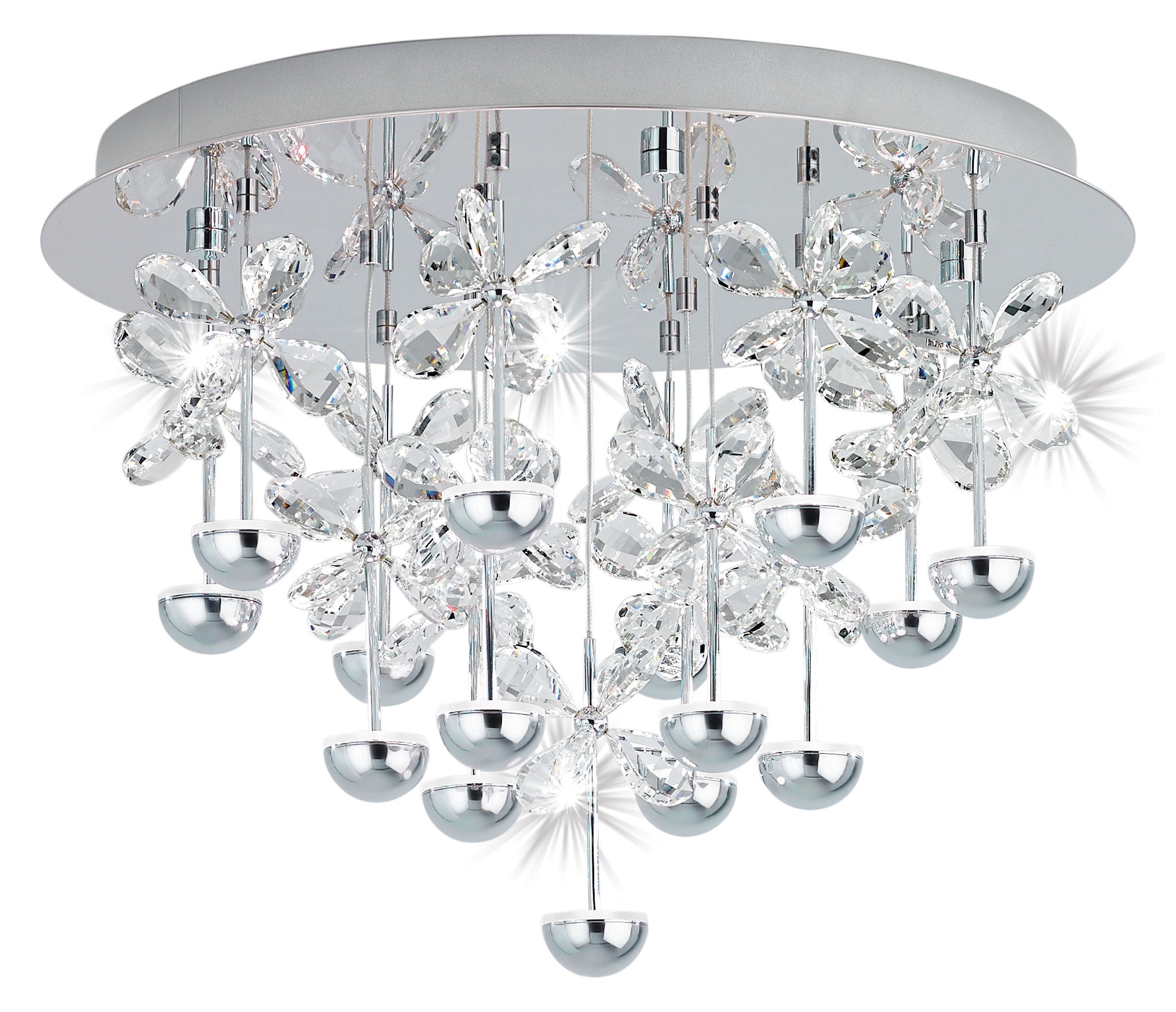 Pianopoli Flush mount Chrome, Crystal INTEGRATED LED - 39245A | EGLO