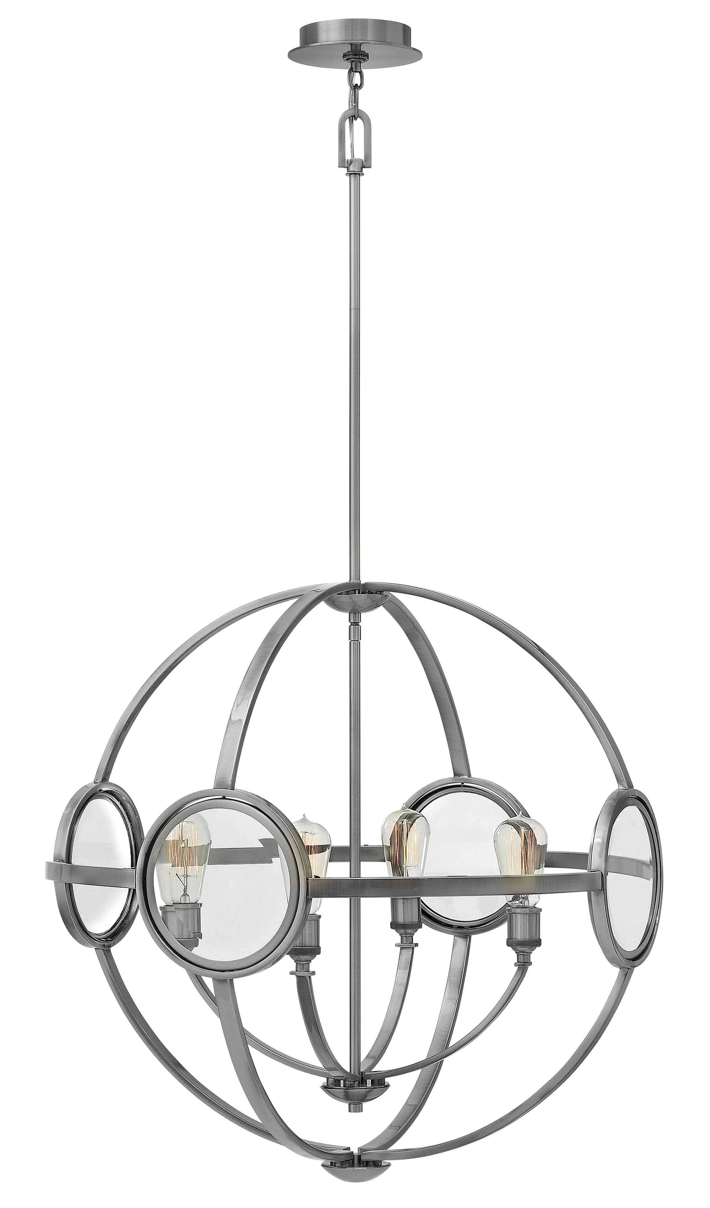 FULHAM Chandelier Nickel - 3924PL | HINKLEY
