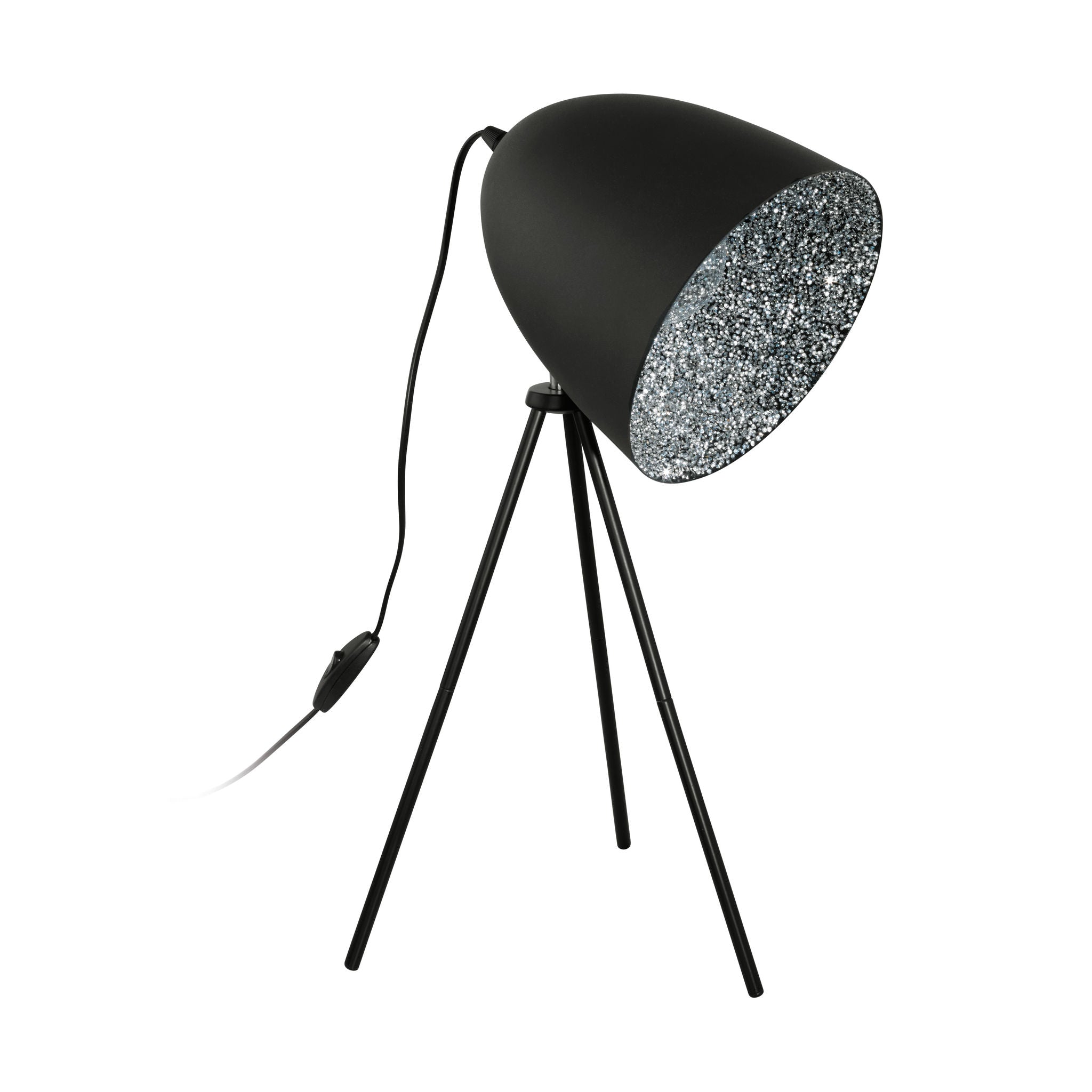 Mareperla Lampe sur table Chrome, Noir - 39498A | EGLO