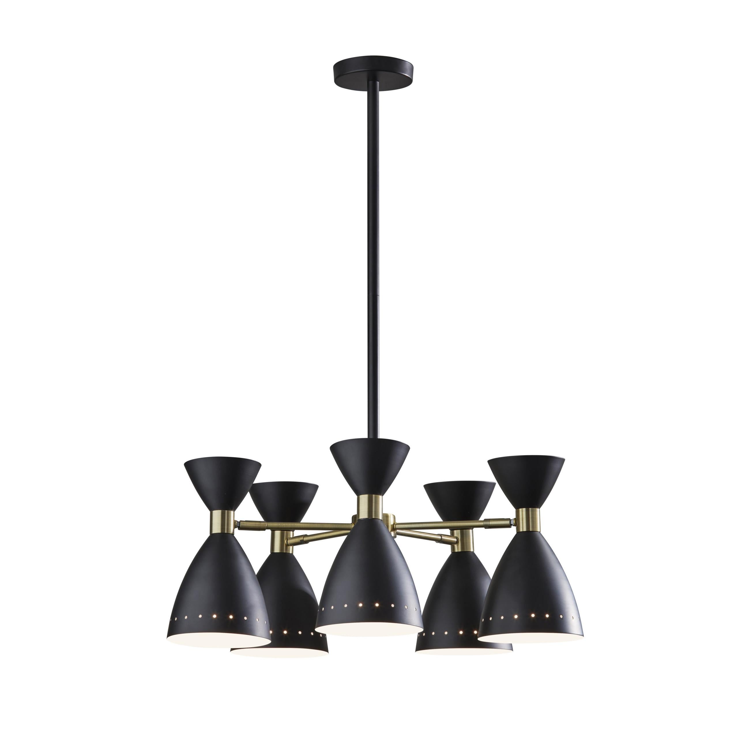 OSCAR Chandelier Noir, Or - 4280-01 | ADESSO