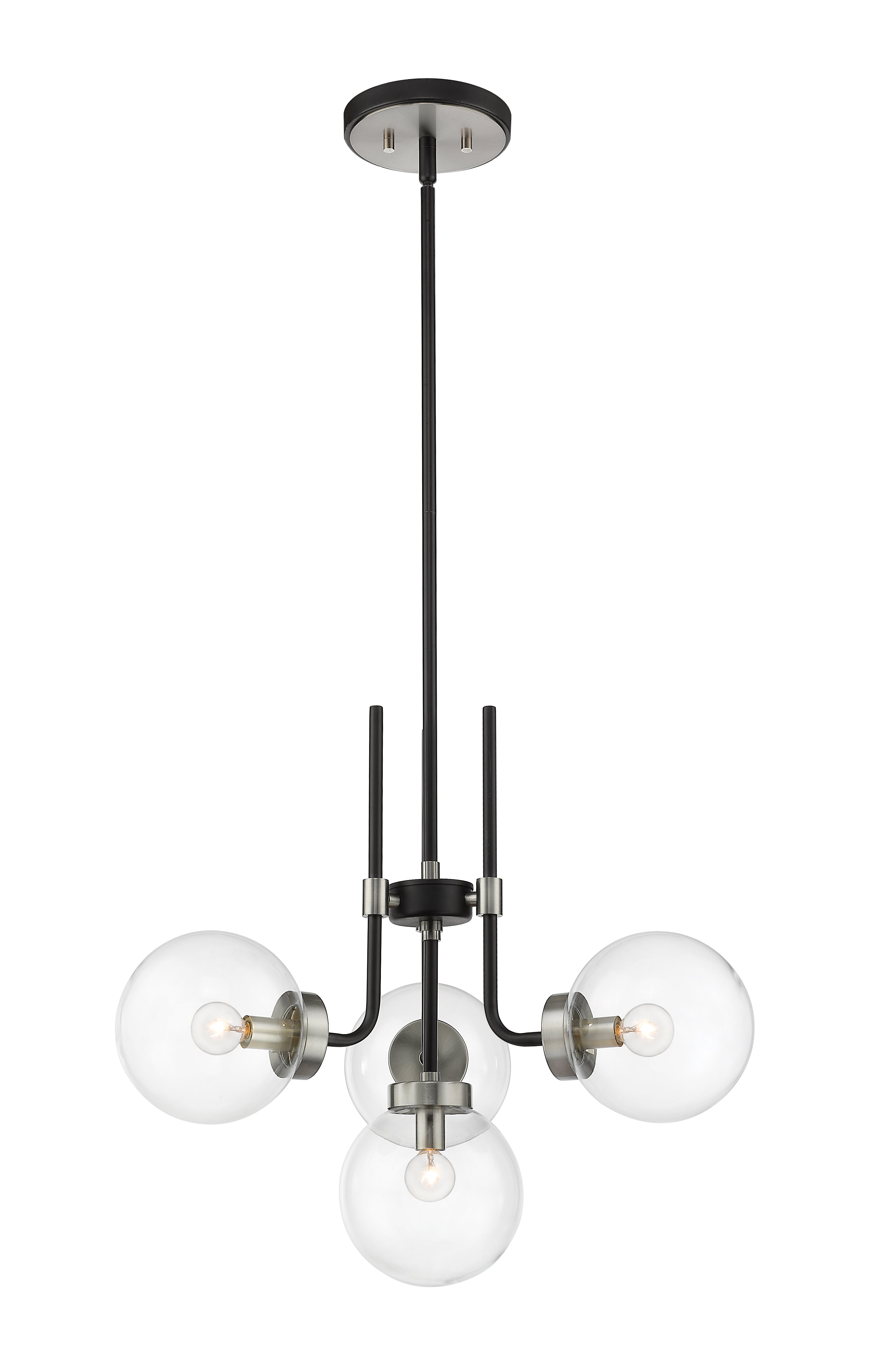 PARSONS Chandelier Black, Nickel - 477-4MB-BN | Z-LITE