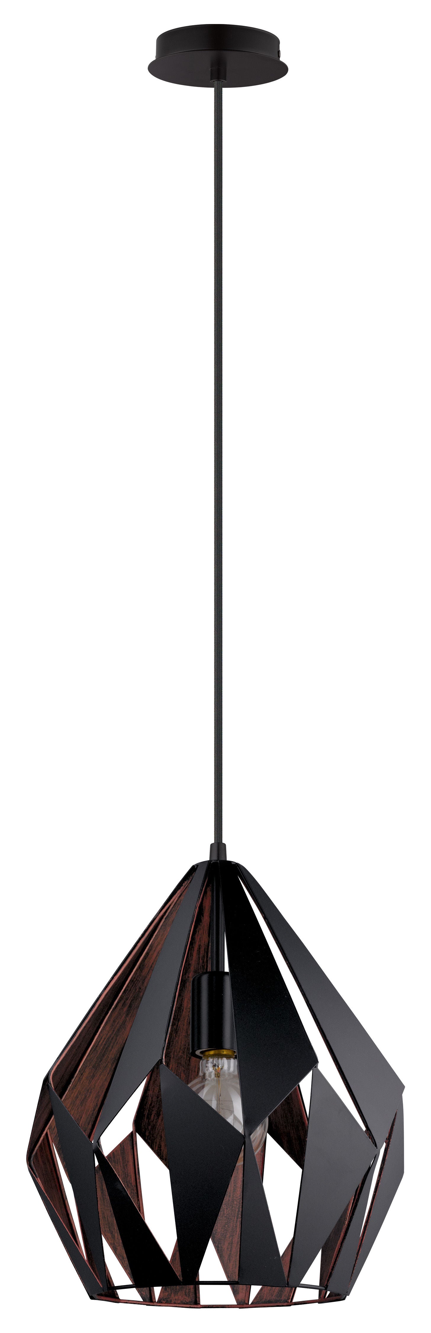 Carlton-1 Suspension simple Noir - 49254A | EGLO