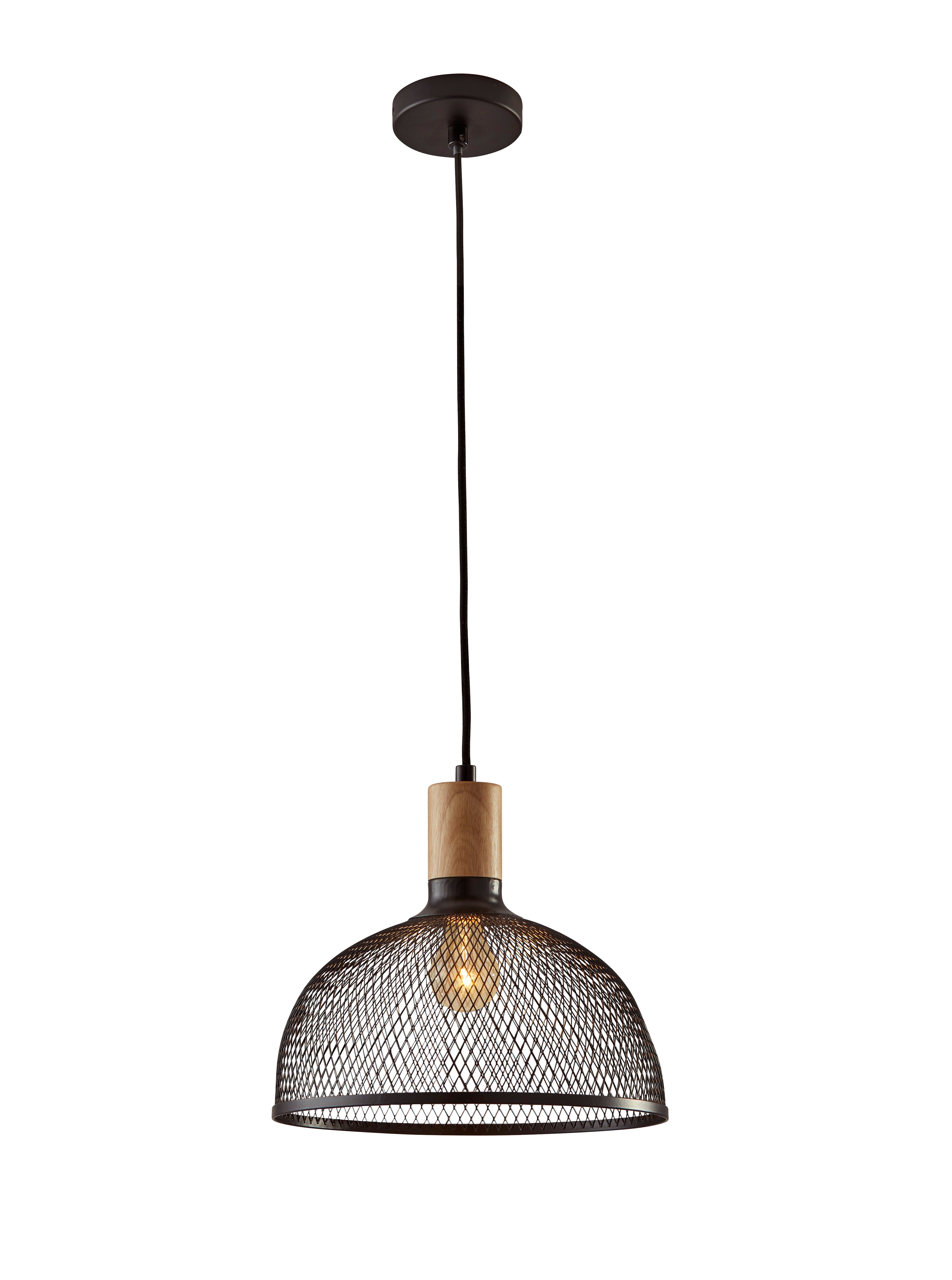 DALE Suspension simple Noir, Bois - 6268-01 | ADESSO