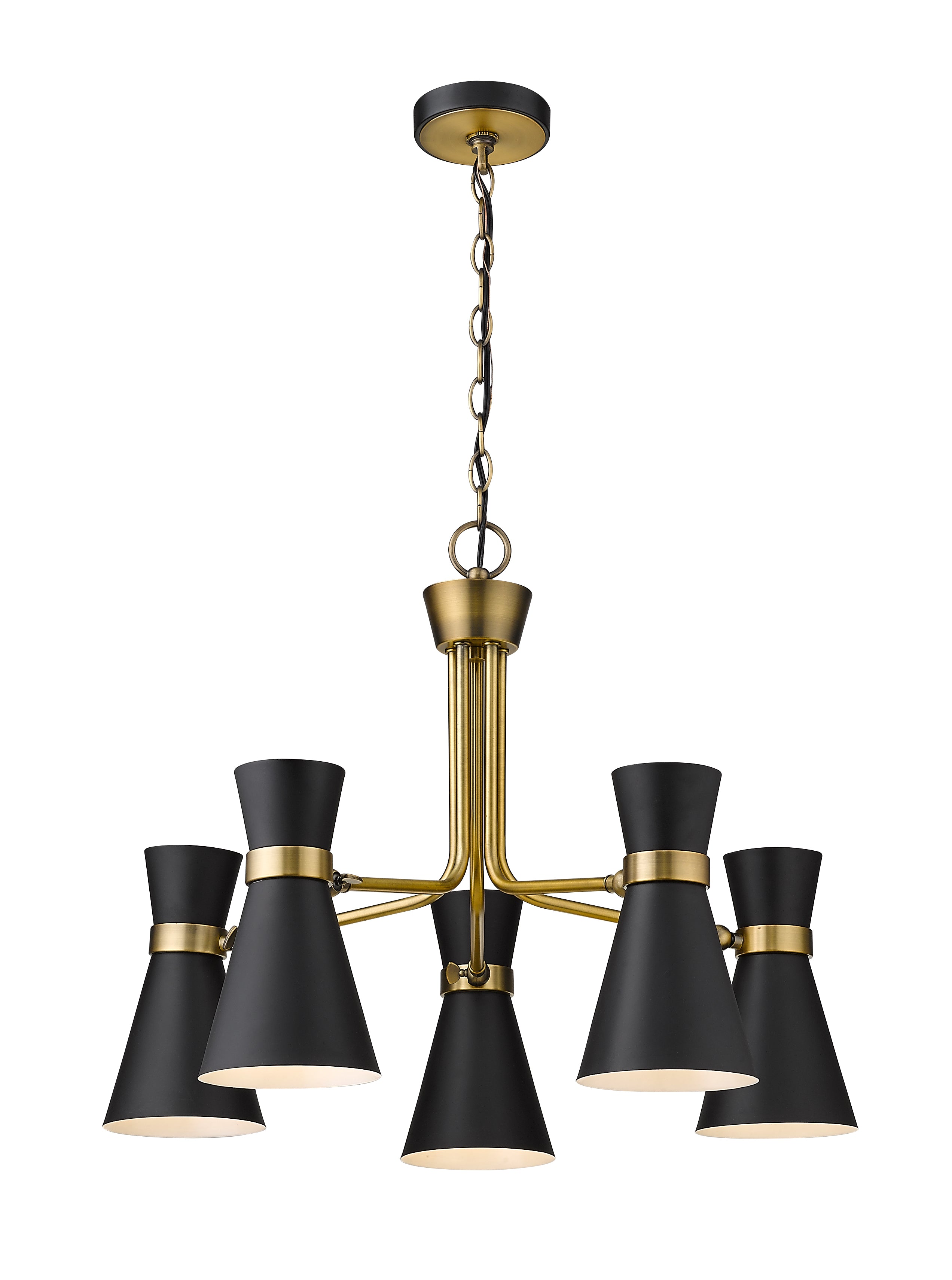 SORIANO Chandelier Noir, Or - 728-5MB-HBR | Z-LITE