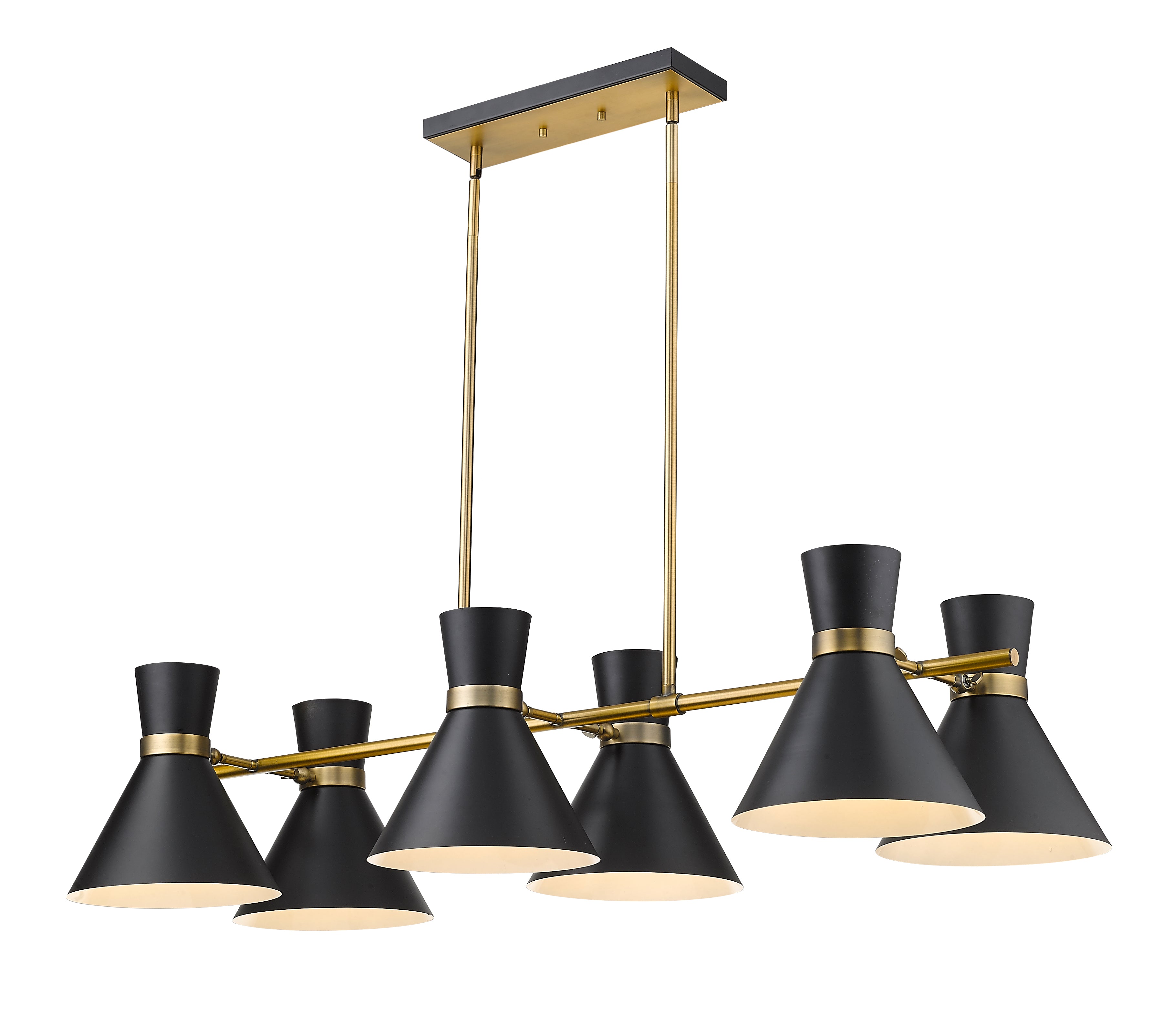 SORIANO Pendant Black, Gold - 728-6L-MB-HBR | Z-LITE
