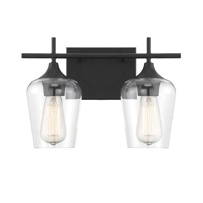 OCTAVE Bathroom wall sconce Black - 8-4030-2-BK | SAVOYS
