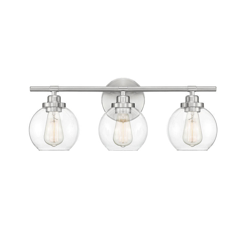 CARSON Bathroom wall sconce Nickel - 8-4050-3-SN | SAVOYS