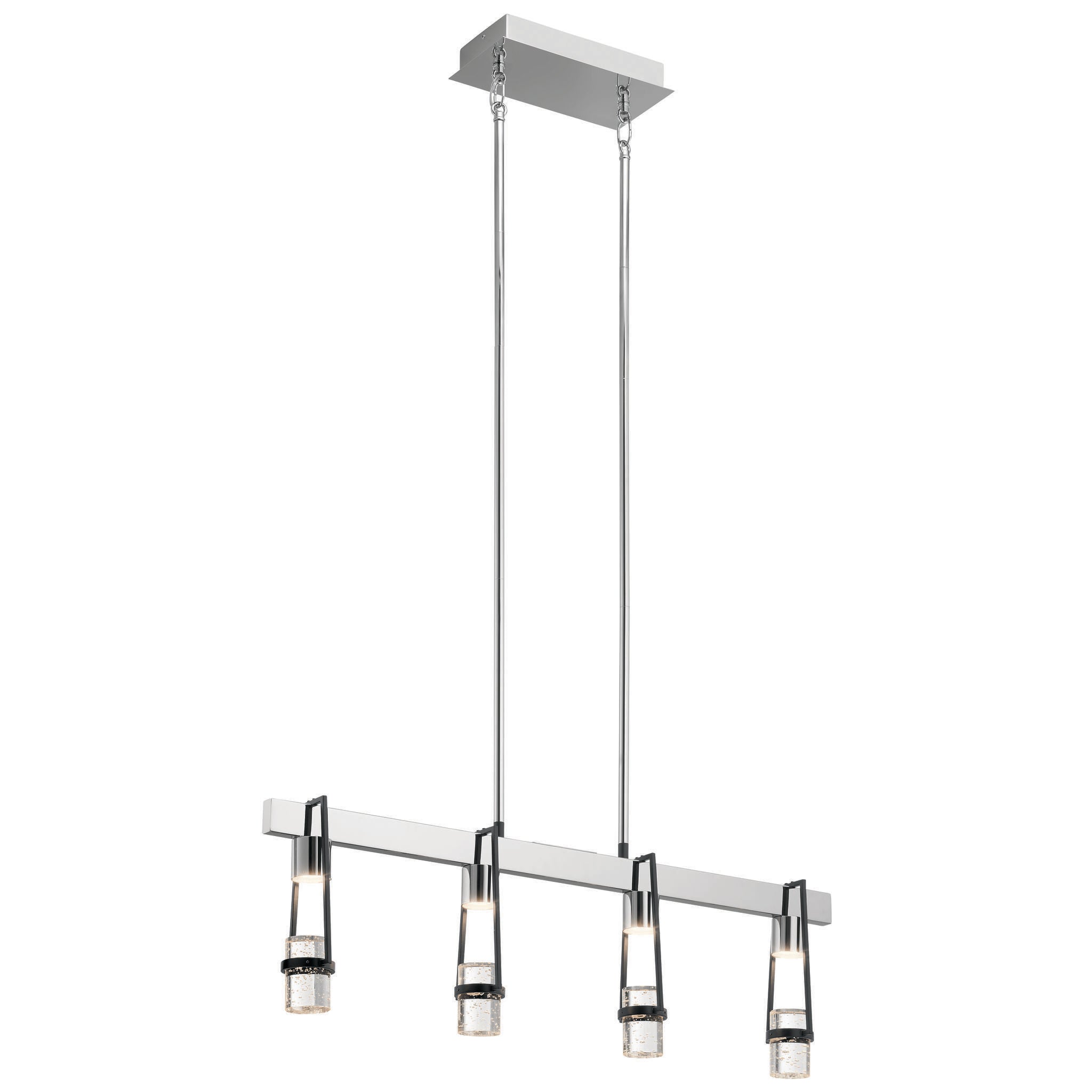 AYSE Suspension linéaire Nickel, Noir - 84127 | ELAN