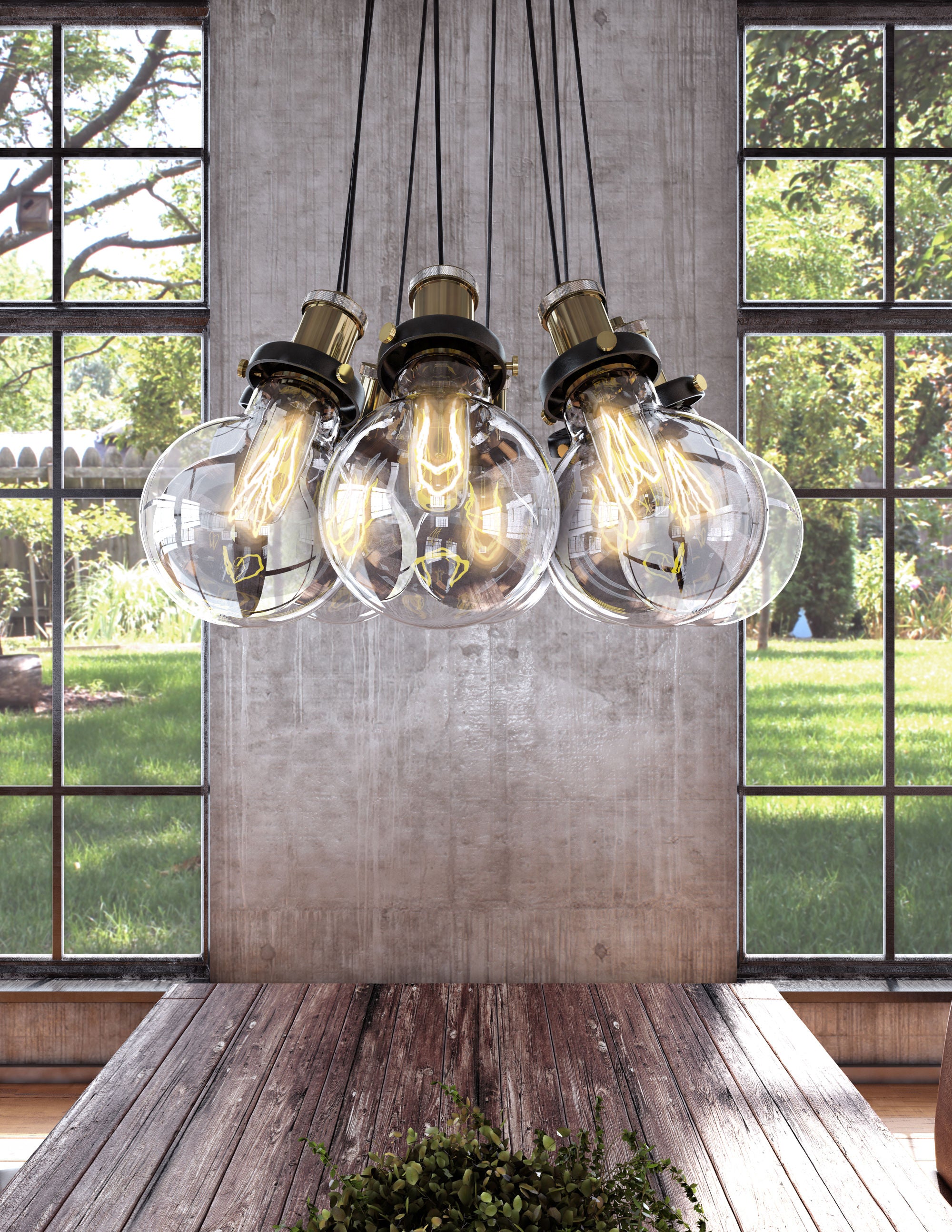 Edison Suspension Or, Noir - AC10485 | ARTCRAFT