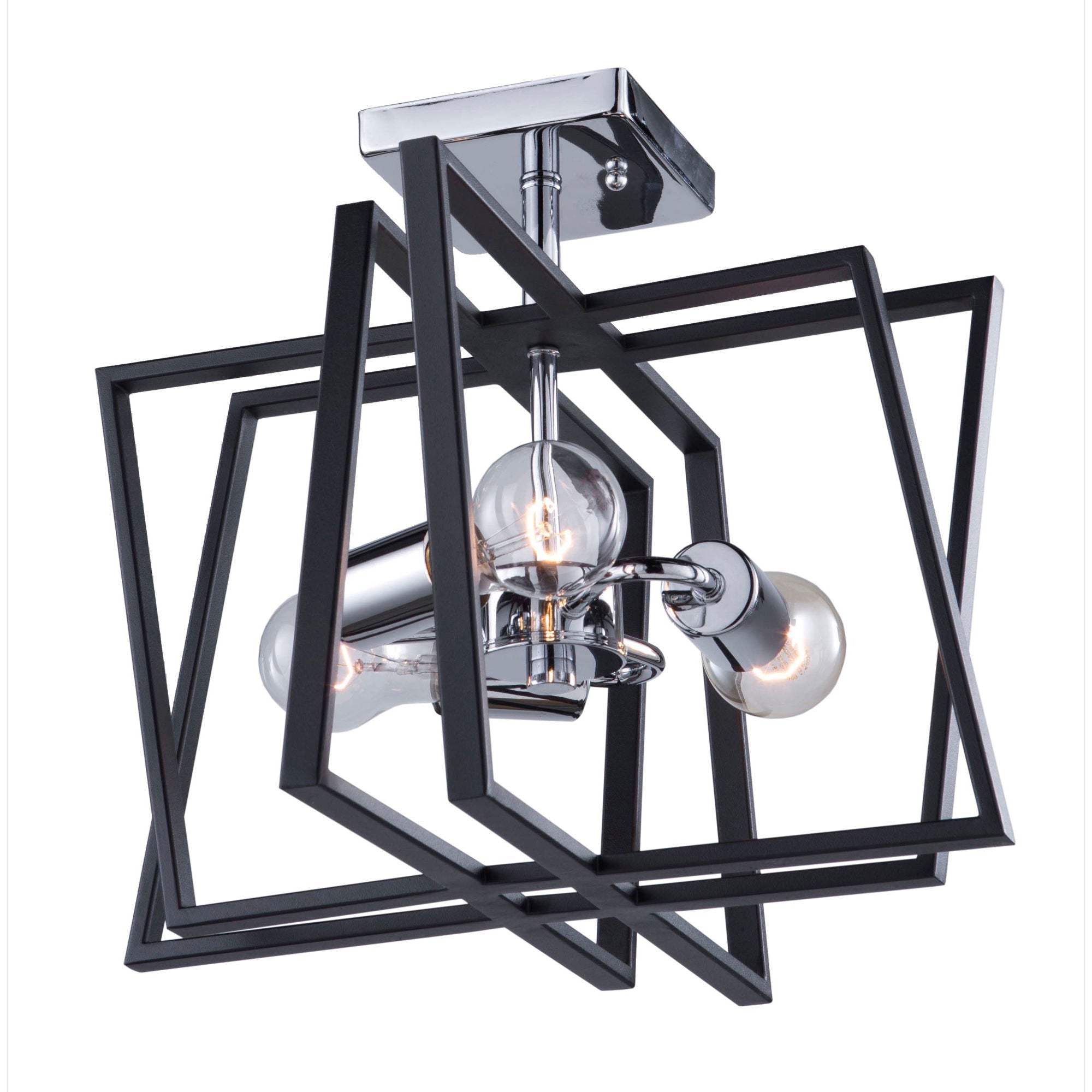 Middleton Semi plafonnier Chrome, Noir - AC11383 | ARTCRAFT