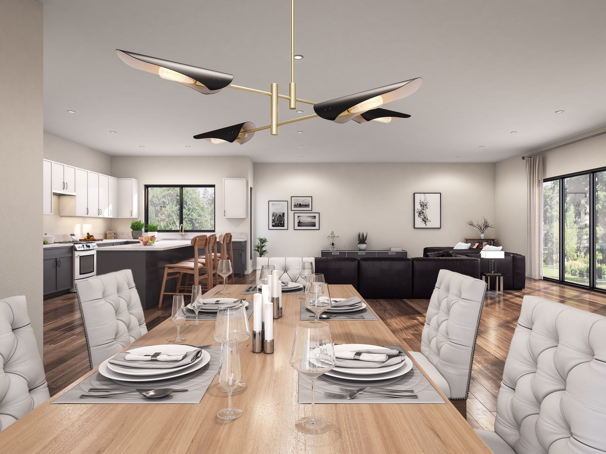 Modern Renaissance Chandelier Gold, Black - AC11394 | ARTCRAFT