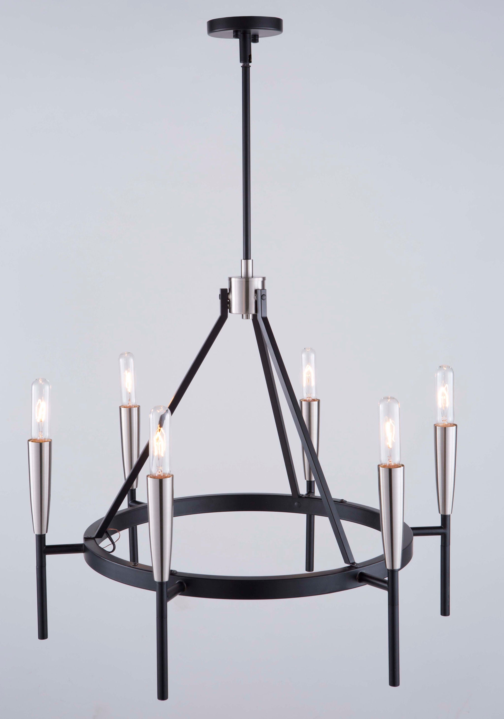 Flute Chandelier Nickel, Noir - AC11416 | ARTCRAFT