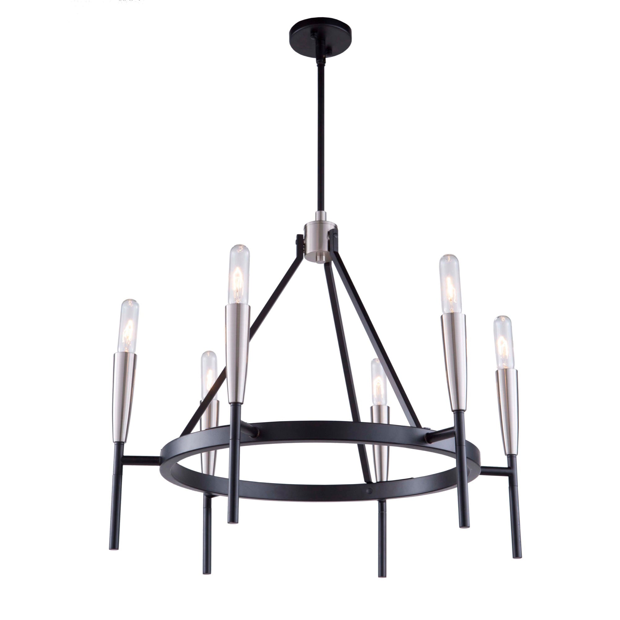 Flute Chandelier Nickel, Noir - AC11416 | ARTCRAFT
