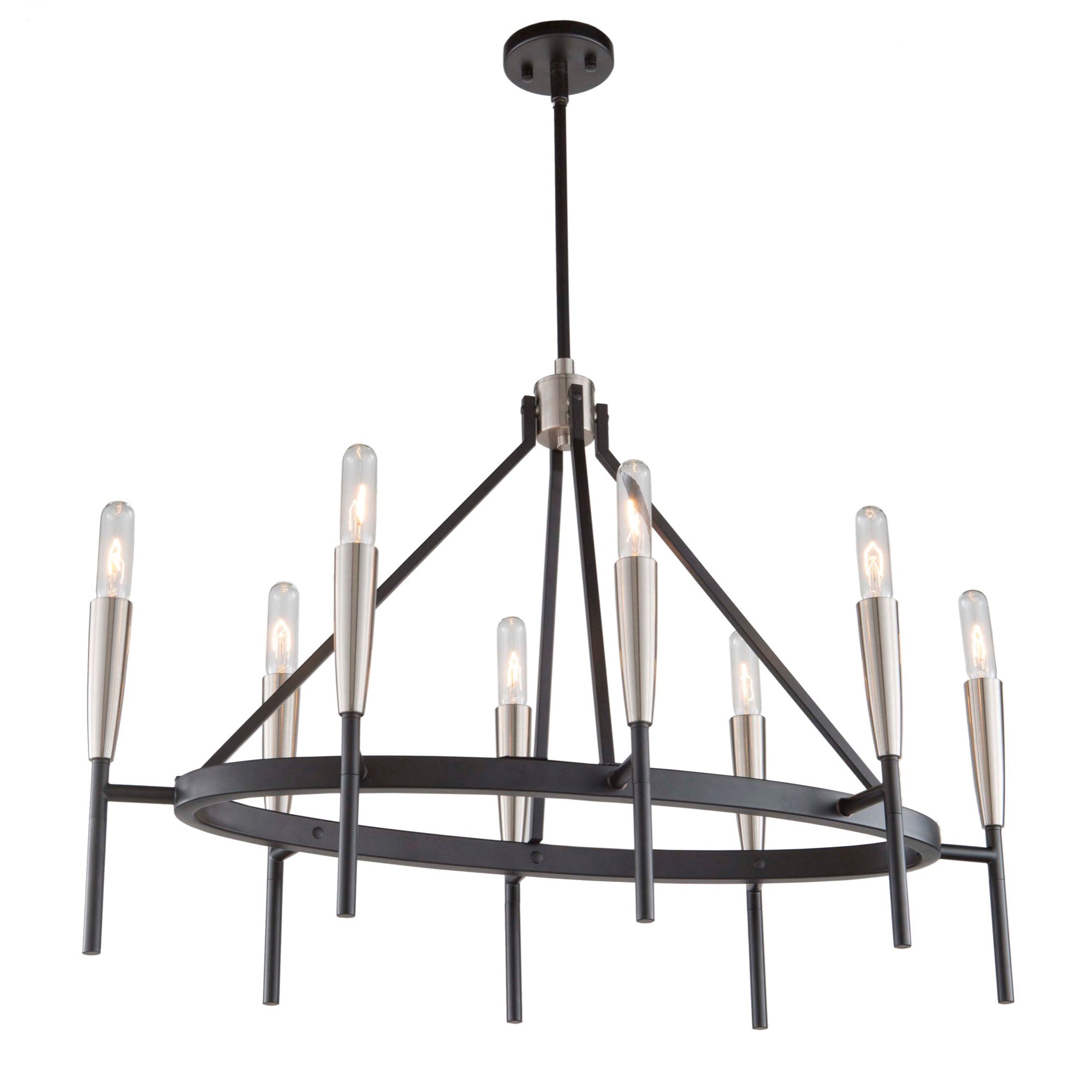 Flute Chandelier Nickel, Noir - AC11418 | ARTCRAFT
