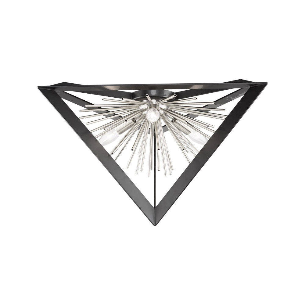 Sunburst Plafonnier Chrome, Noir - AC11442CH | ARTCRAFT