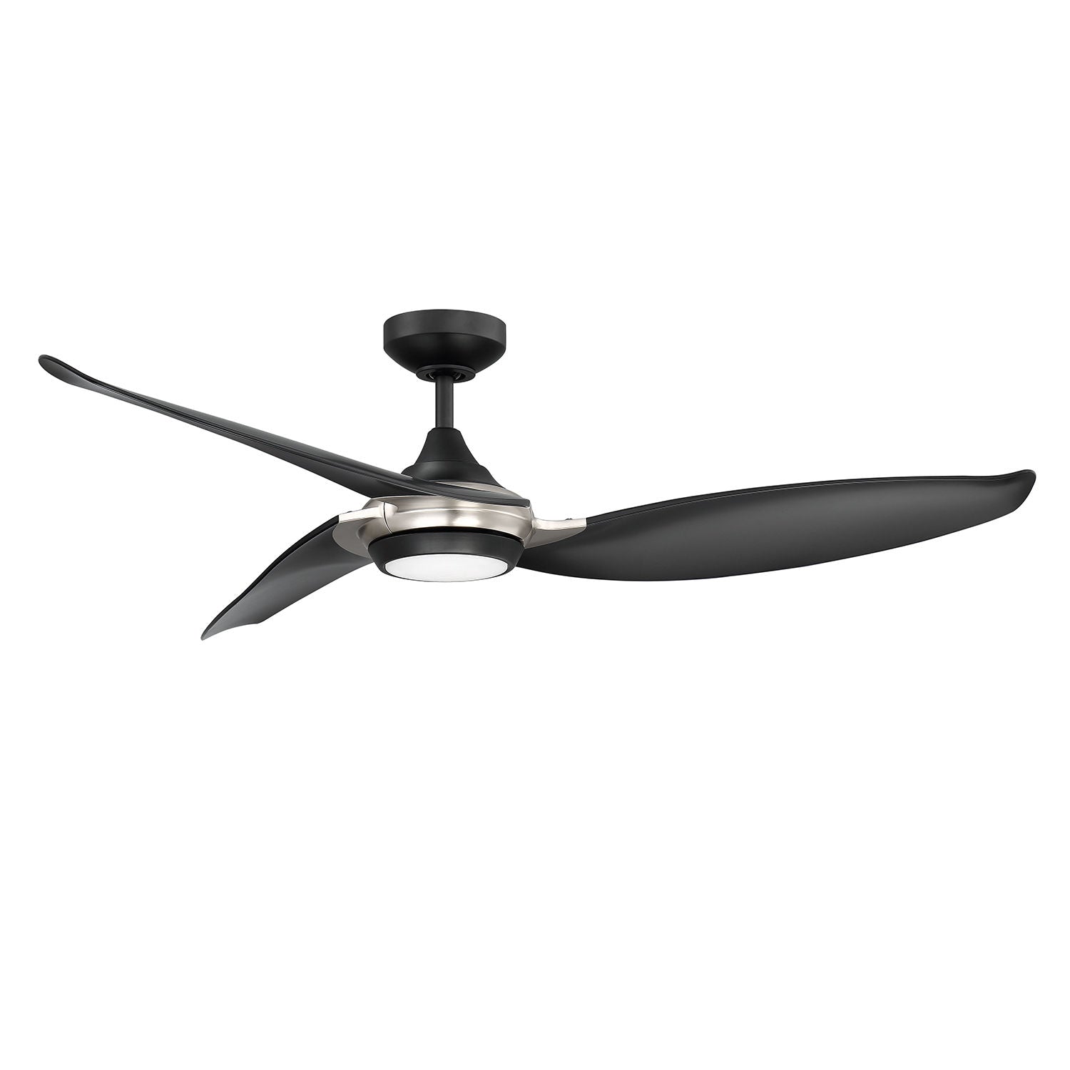 VIRTUA Ventilateur Nickel, Noir DEL INTÉGRÉ - AC22752-BLK/SN | KENDAL
