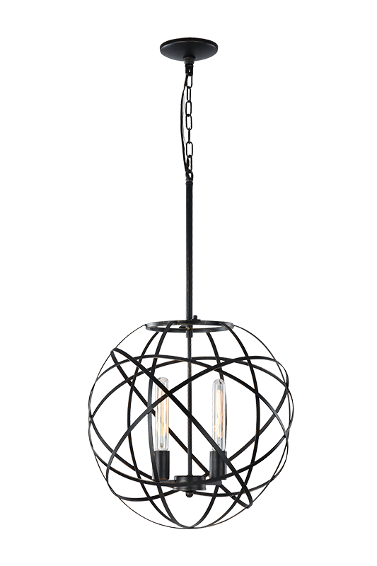 ATOM Chandelier Noir, Or - C57802BK | MATTEO