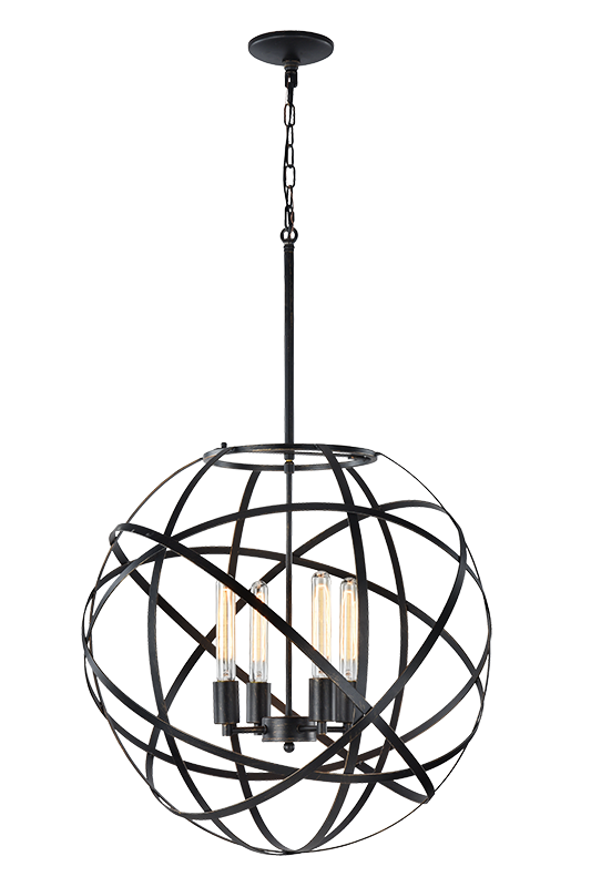 ATOM Chandelier Noir, Or - C57804BK | MATTEO