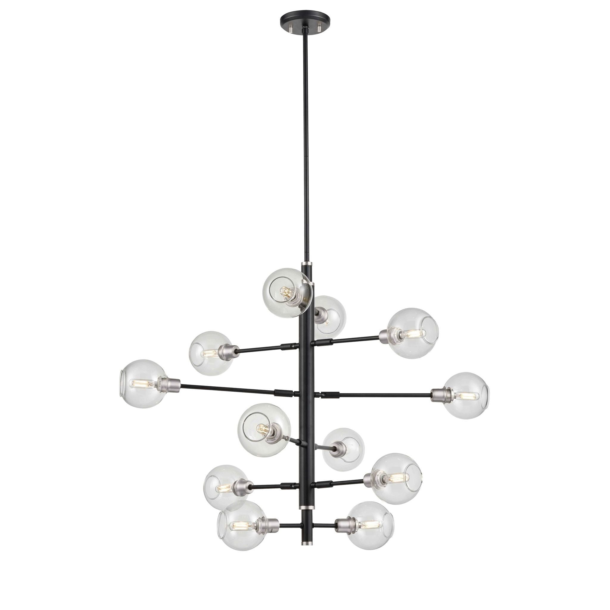 Ocean-Drive Chandelier Nickel, Graphite - DVP20849SN+GR-CL | DVI