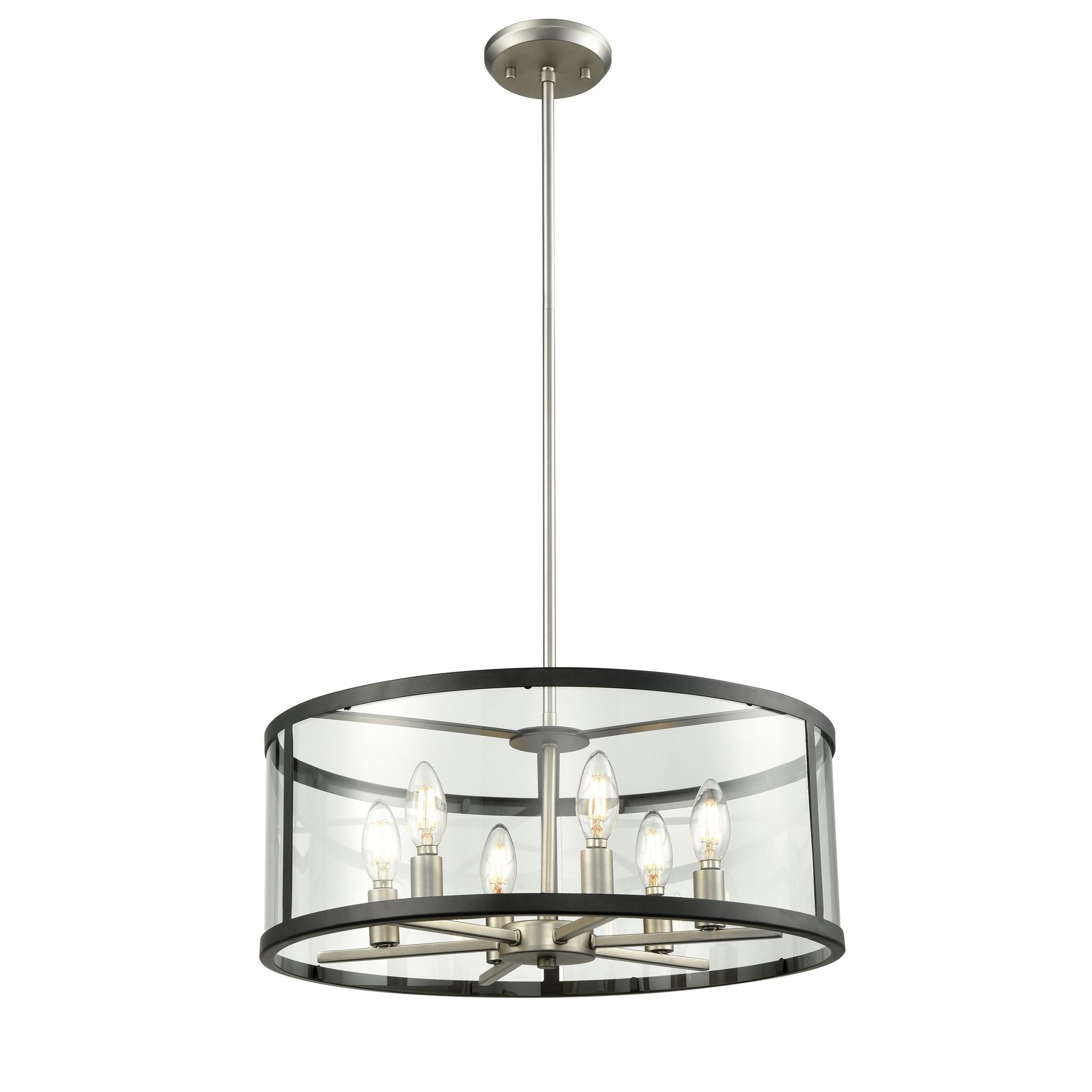 Downtown Chandelier Nickel, Graphite - DVP25408BN/GR-CL | DVI