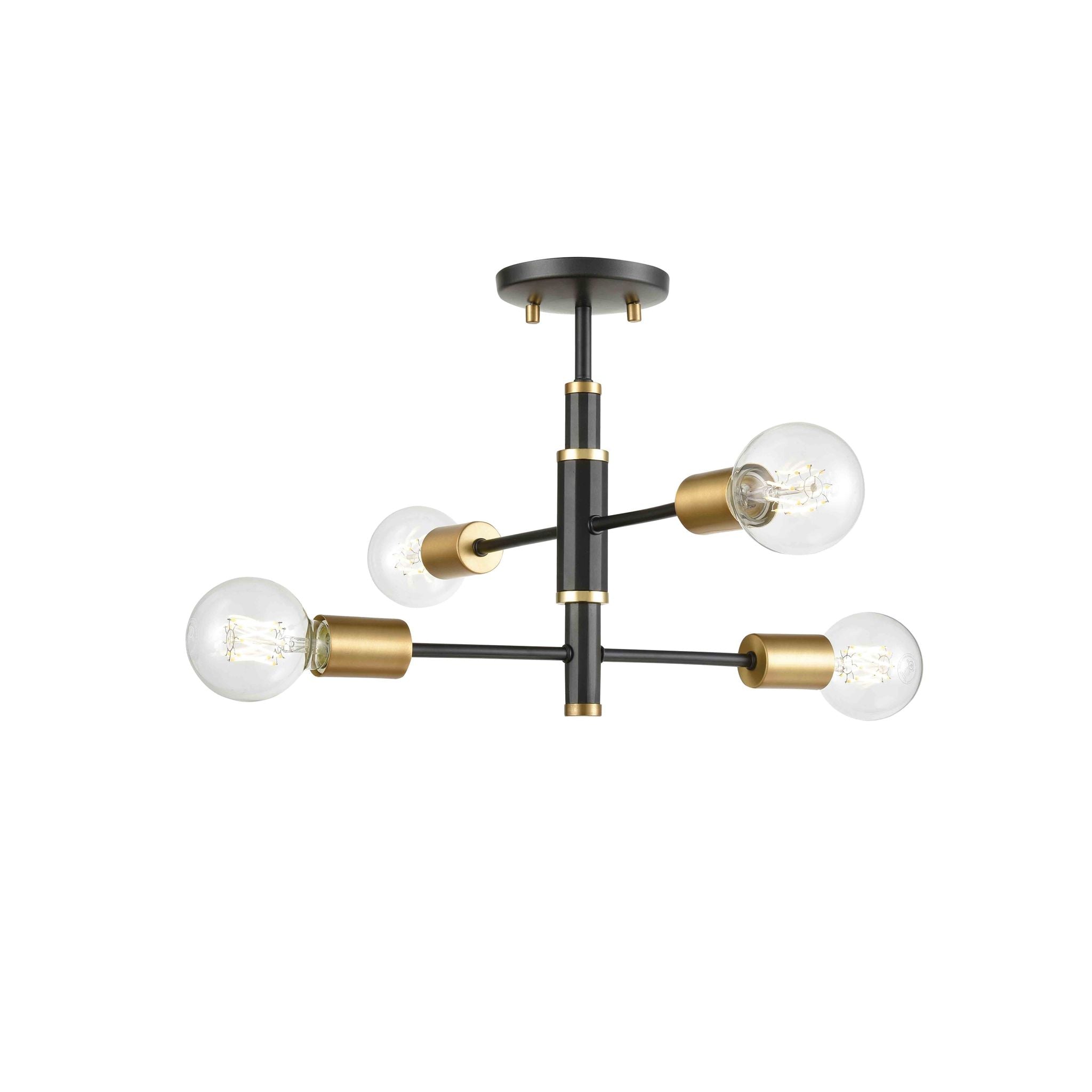 Lake Loft Semi-Flush mount Gold, Graphite - DVP41112BR+GR | DVI
