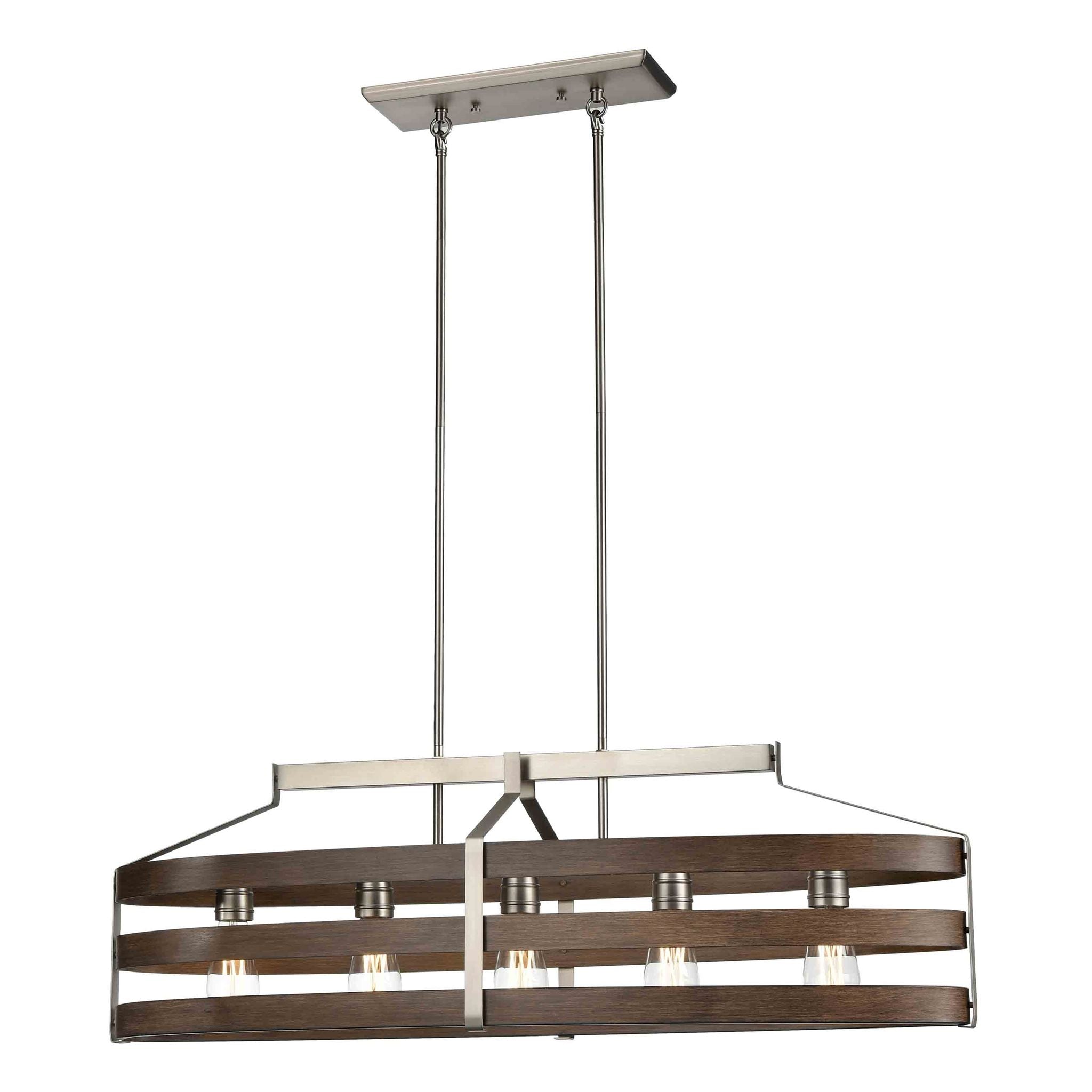 Fort-Garry Chandelier Nickel, Bois - DVP41802BN+BAW | DVI