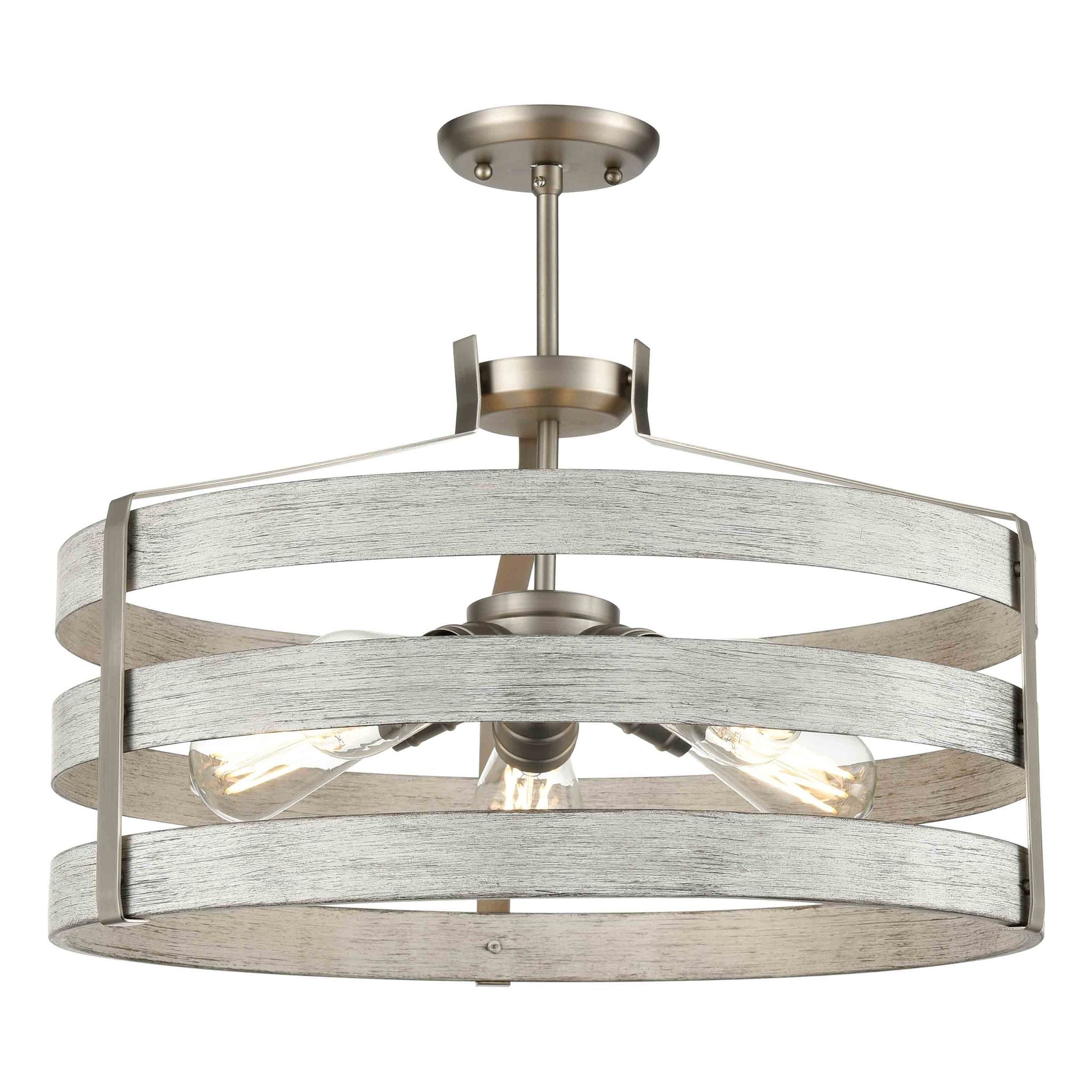 Fort Garry Chandelier Nickel, Bois - DVP41808BN+BIW | DVI