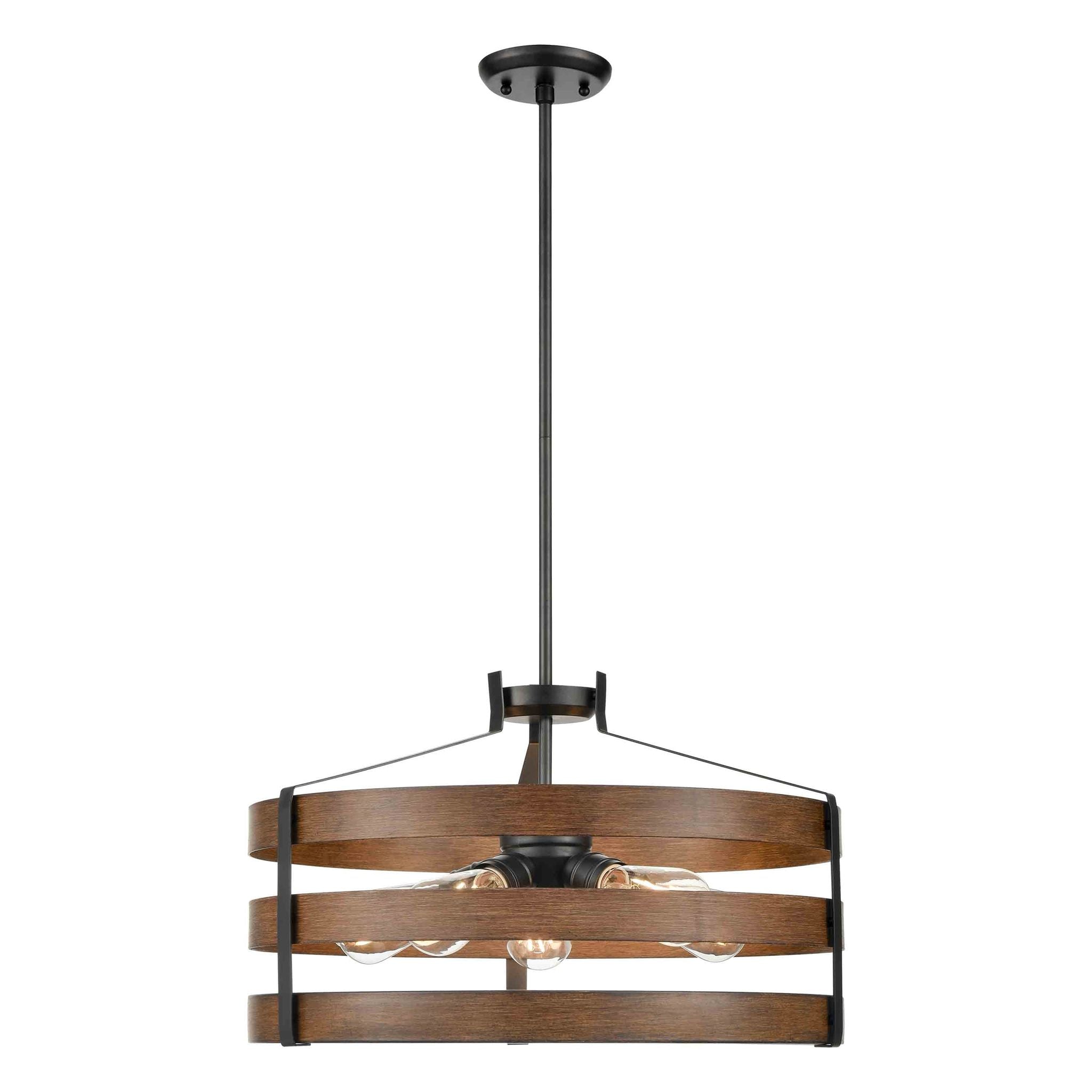Fort Garry Pendant Graphite Wood - DVP41808GR+IW | DVI