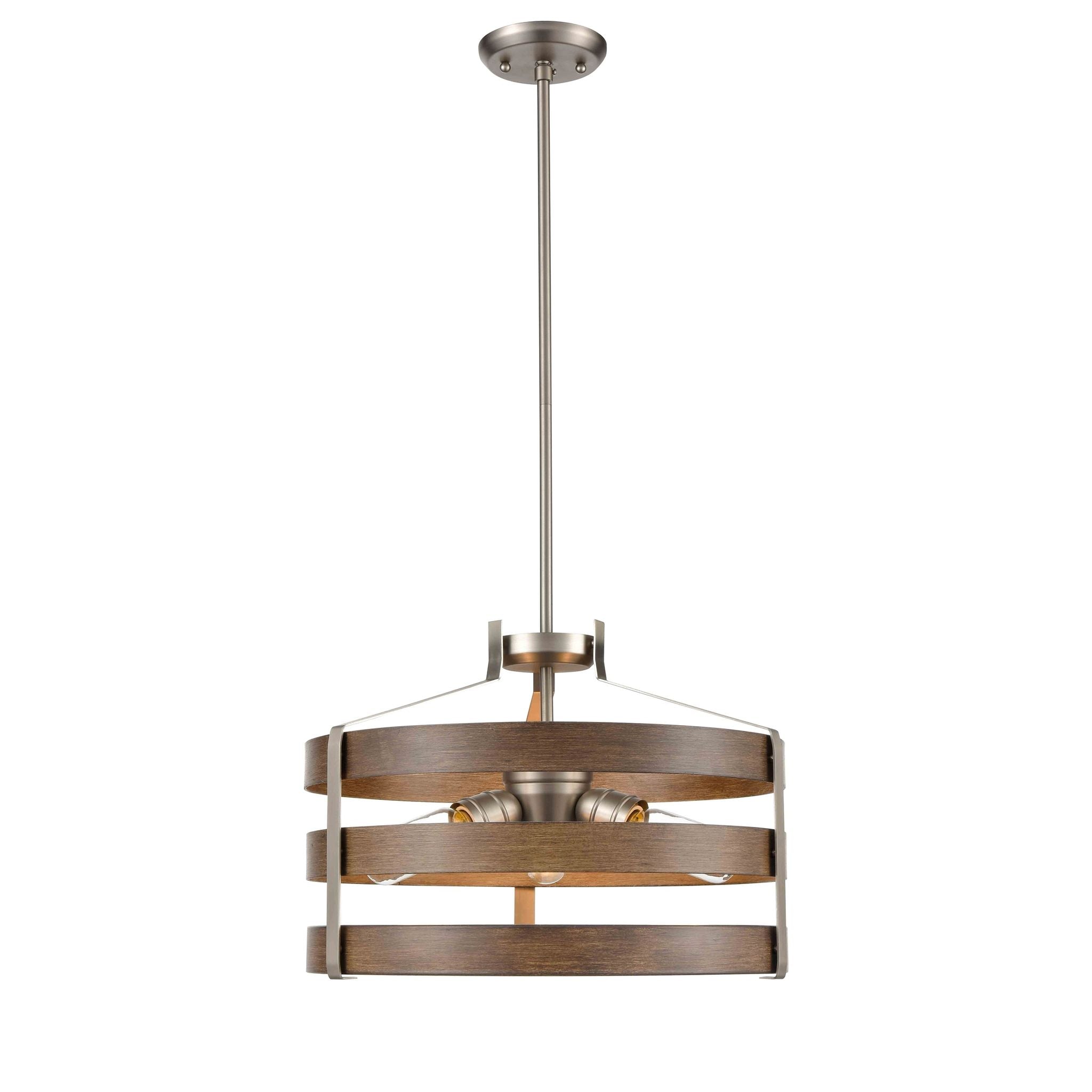 Fort-Garry Chandelier Nickel, Bois - DVP41820BN+BAW | DVI