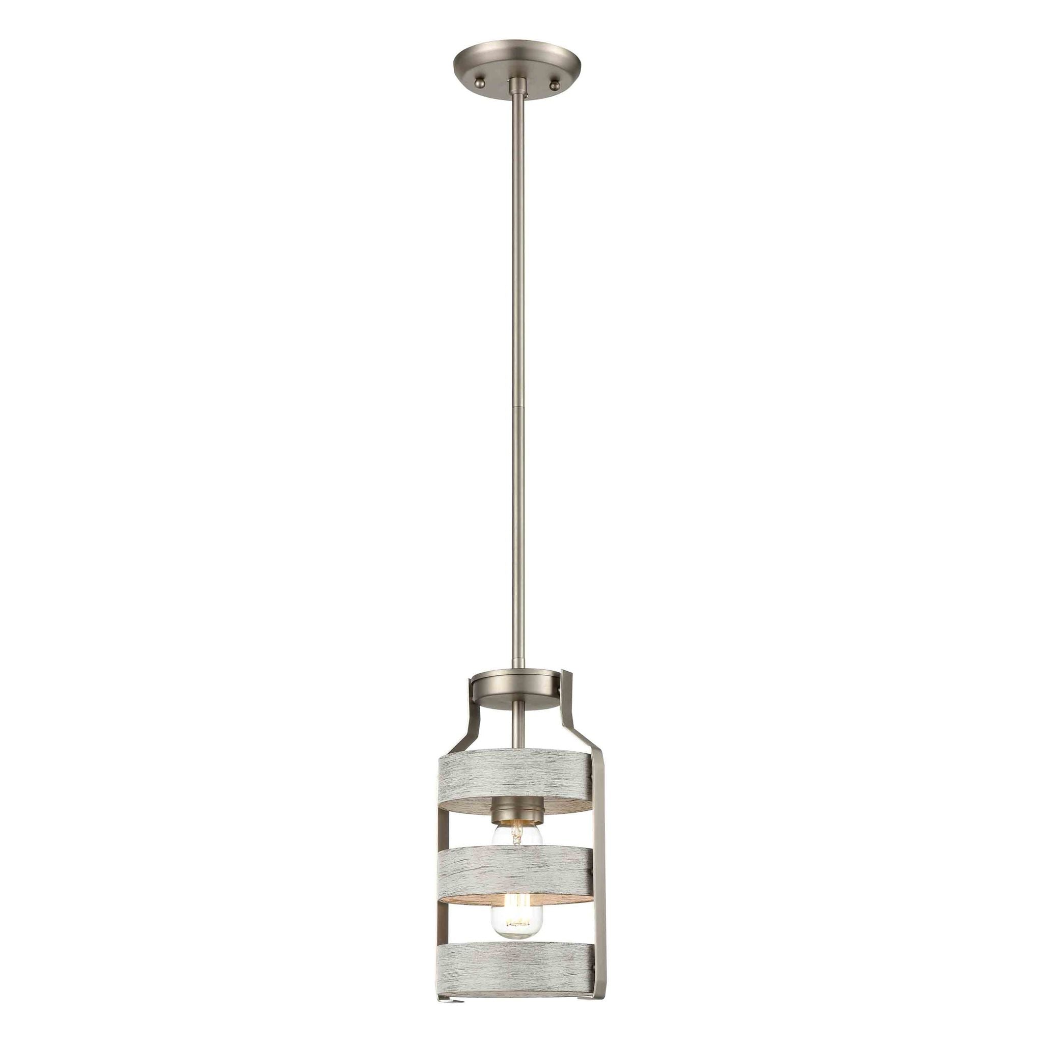 Fort Garry Pendant Stainless steel, Wood - DVP41821BN+BIW | DVI