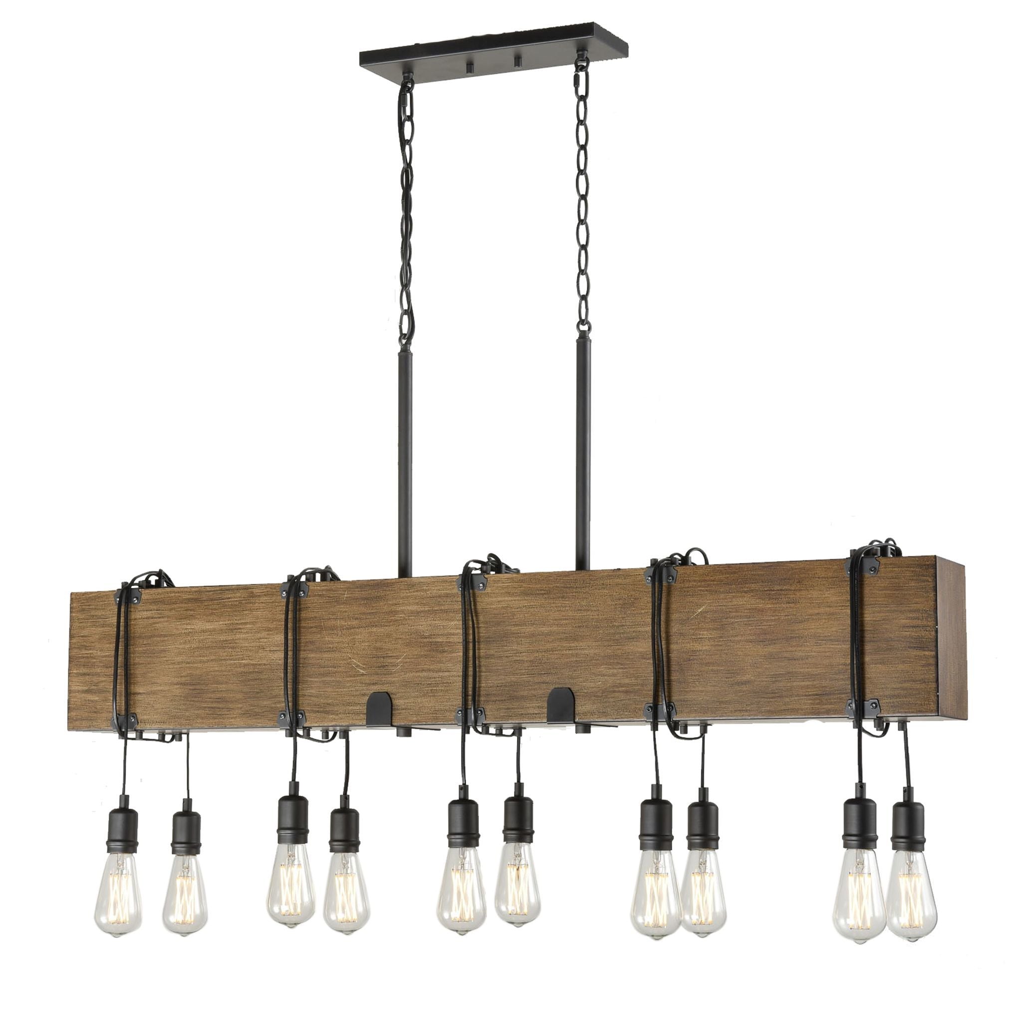 TimberLodge Suspension lineaire Graphite, Bois - DVP42404GR+IW | DVI