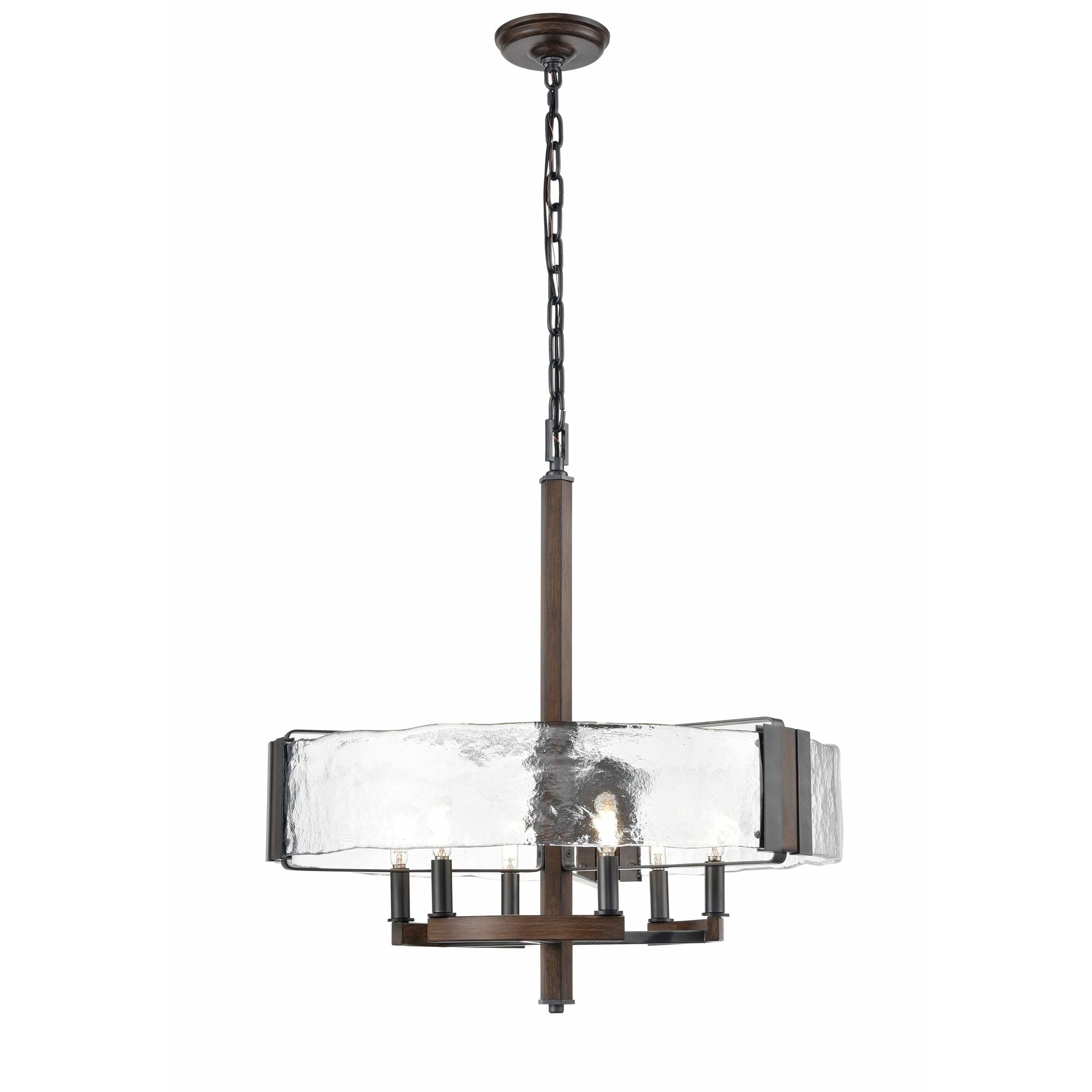 Georgian-Bay Chandelier Graphite, Bois - DVP42926GR+IW-ARW | DVI