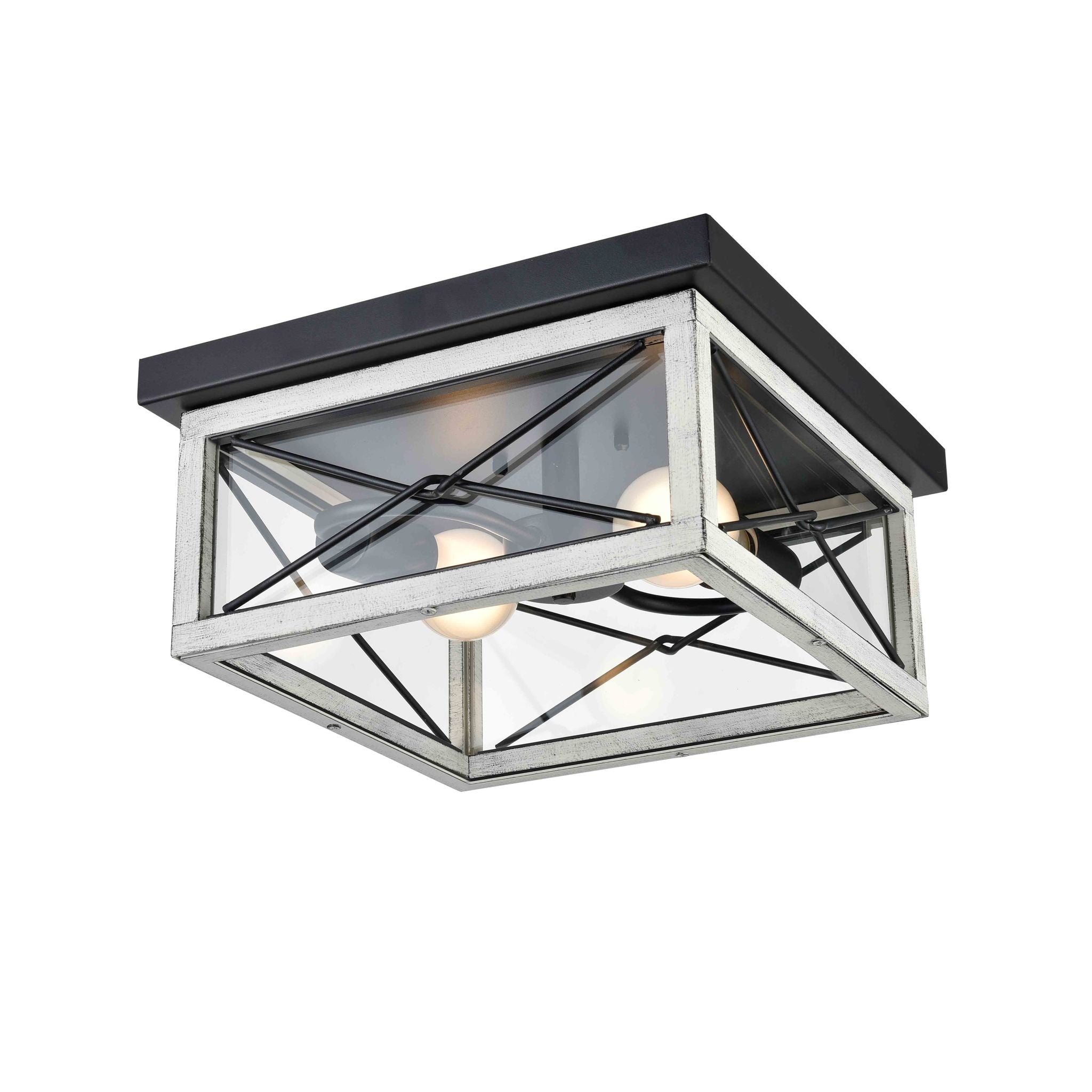 County-Fair-Outdoor Plafonnier exterieur Noir, Bois - DVP43370BK+BIW-CL | DVI