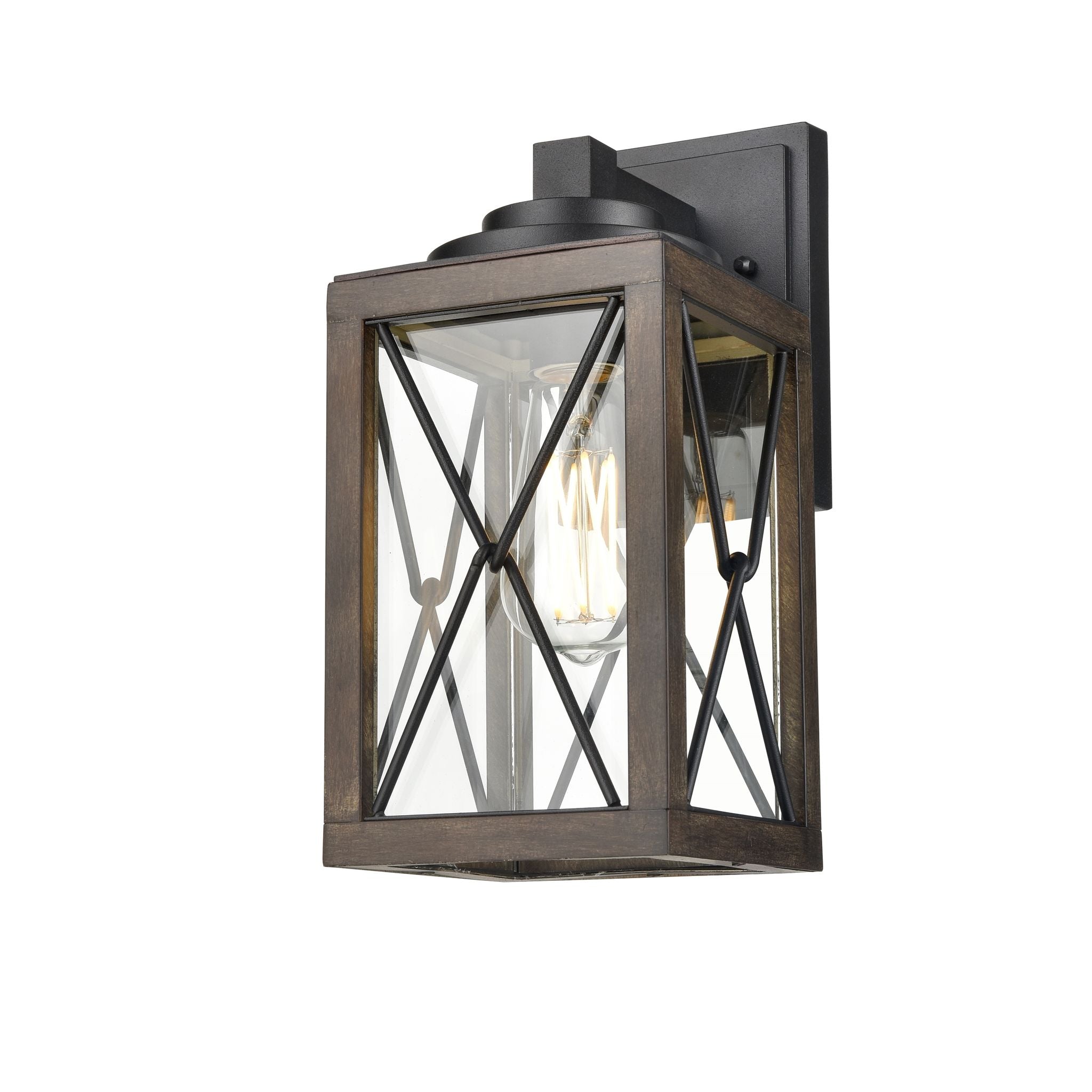 County Fair Outdoor sconce Black, Wood - DVP43371BK+IW-CL | DVI