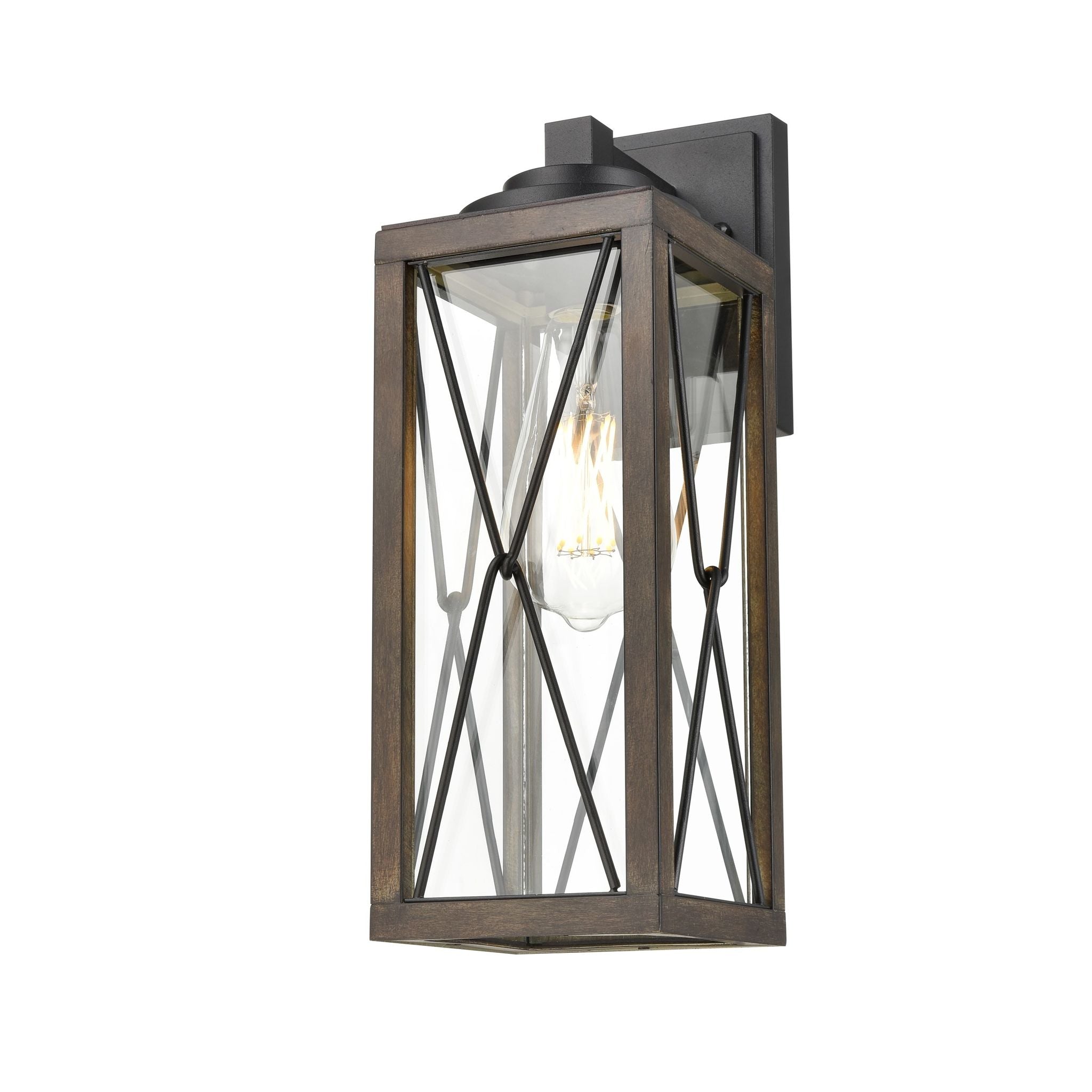 County Fair Outdoor sconce Black, Wood - DVP43372BK+IW-CL | DVI