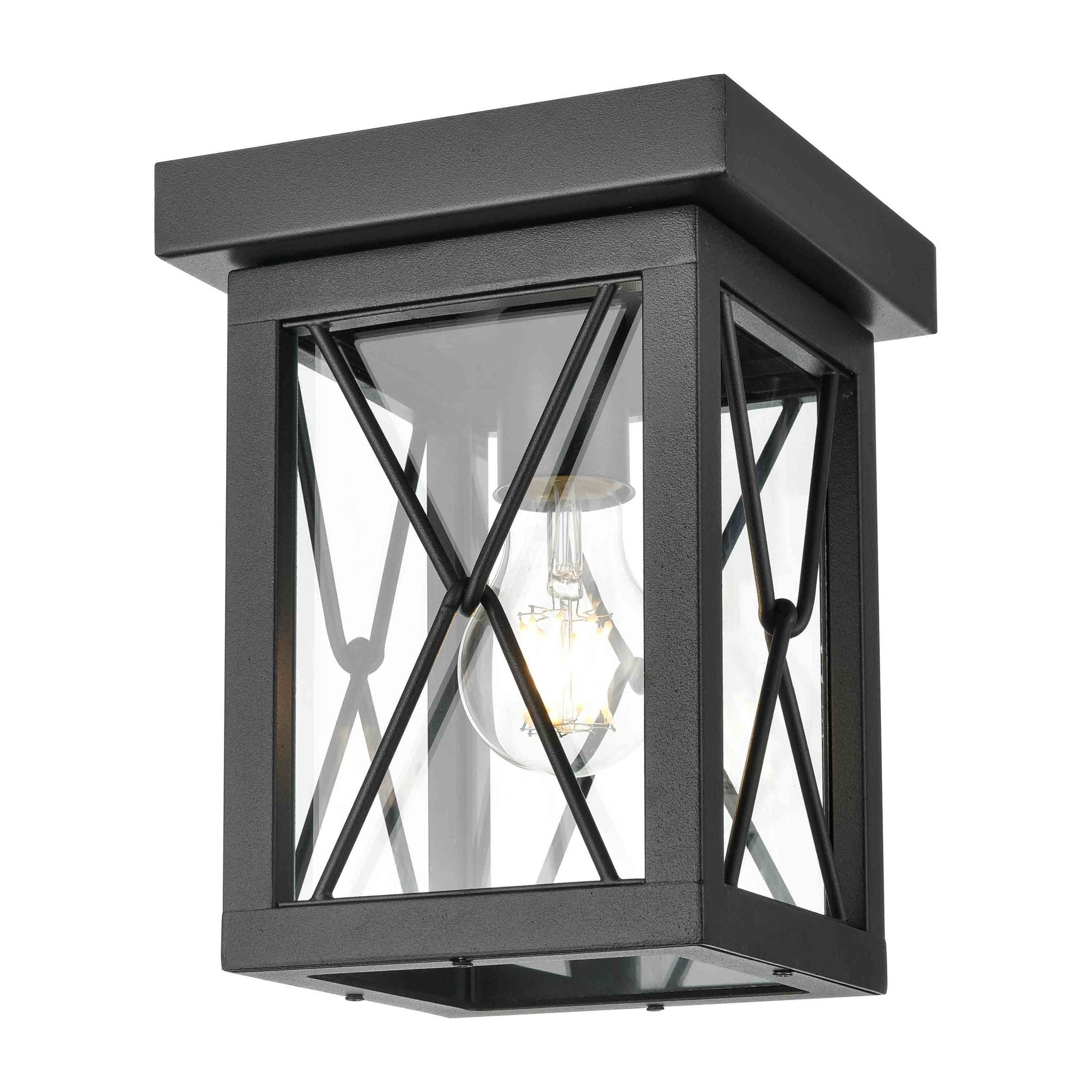 County Fair Outdoor flush mount Black - DVP43374BK-CL | DVI