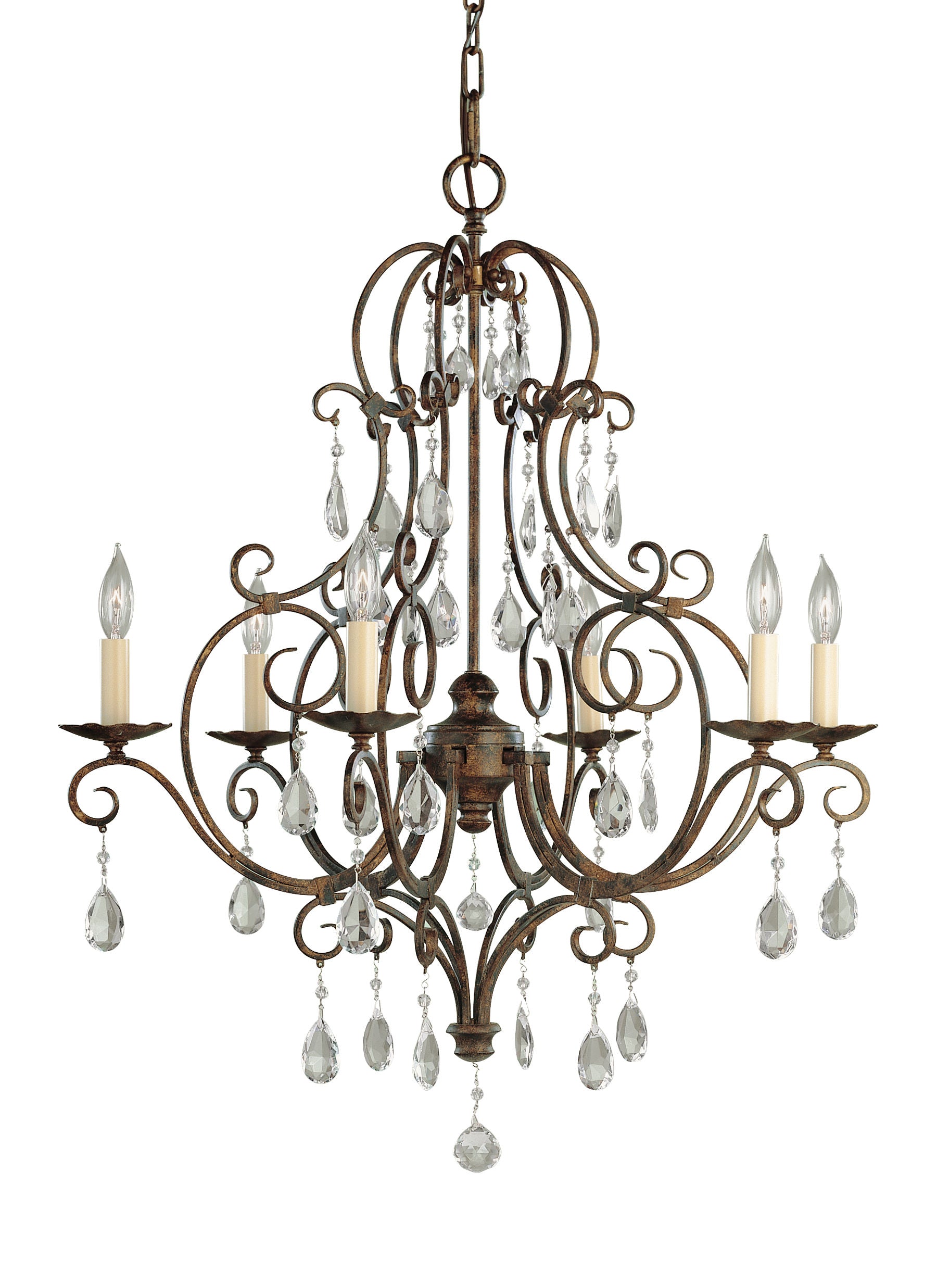 Chateau Chandelier Bronze, Crystal - F1902/6MBZ | FEISS