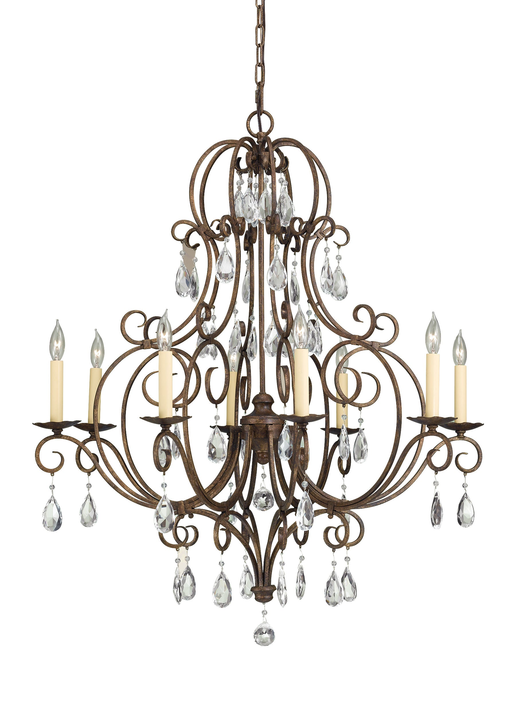 Chateau Chandelier Bronze, Cristal - F2303/8MBZ | GENERATION-LIGHTING