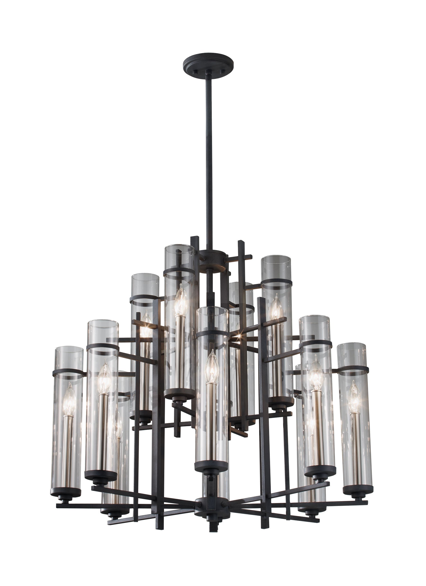 Ethan Chandelier Black - F2629/8+4AF/BS | FEISS