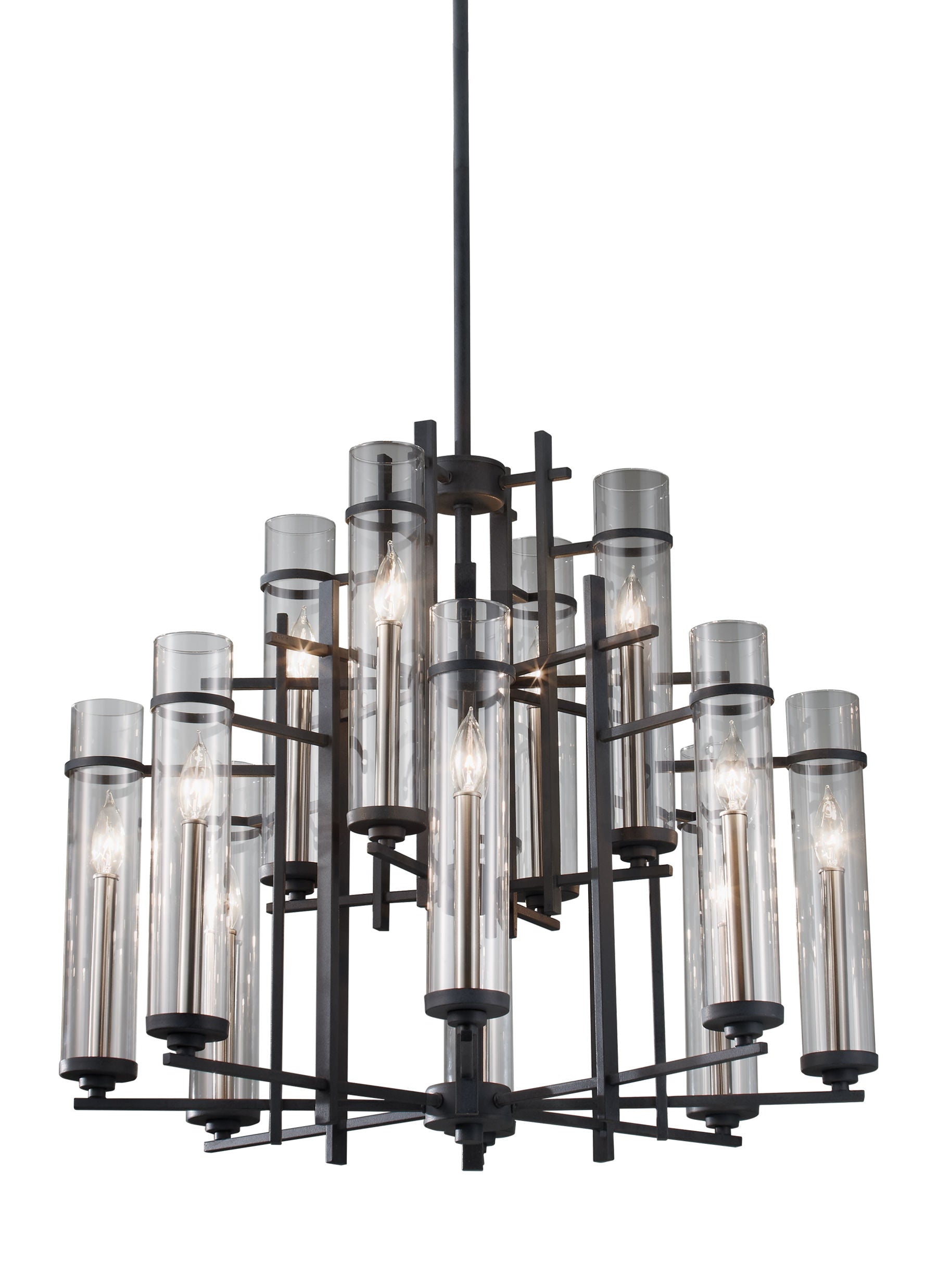 Ethan Chandelier Black - F2629/8+4AF/BS | FEISS