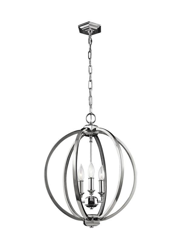 Corinne Chandelier Nickel - F3060/3PN | GENERATION-LIGHTING