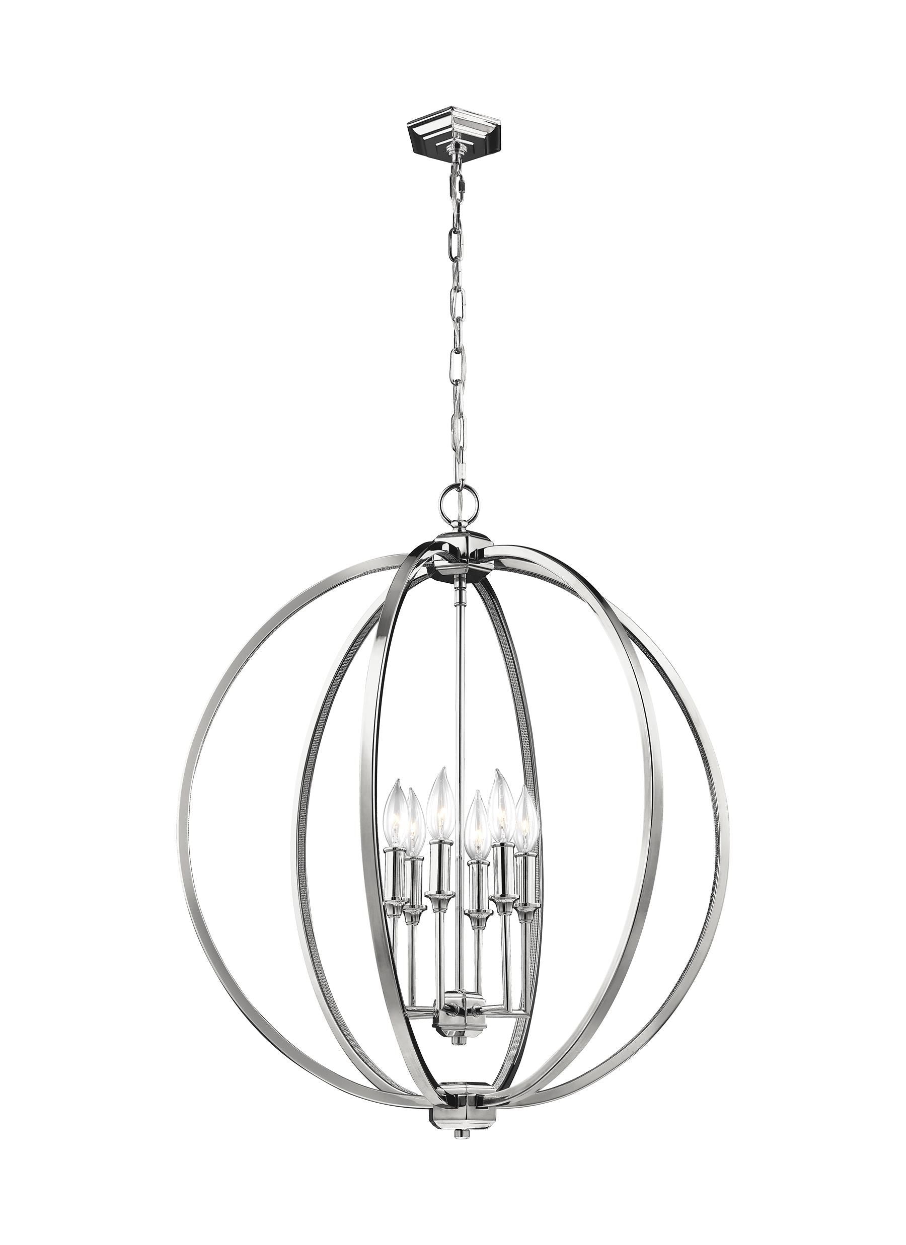 Corinne Chandelier Stainless steel - F3061/6PN | FEISS