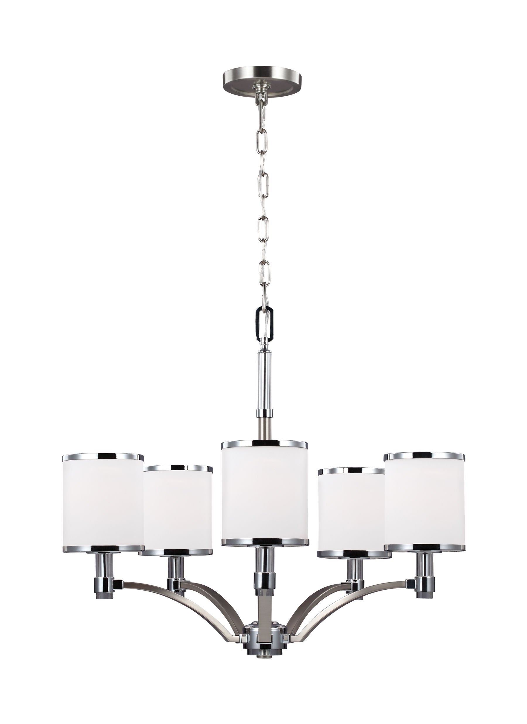 Prospect Park Chandelier Nickel, Chrome - F3084/5SN/CH | GENERATION LIGHTING