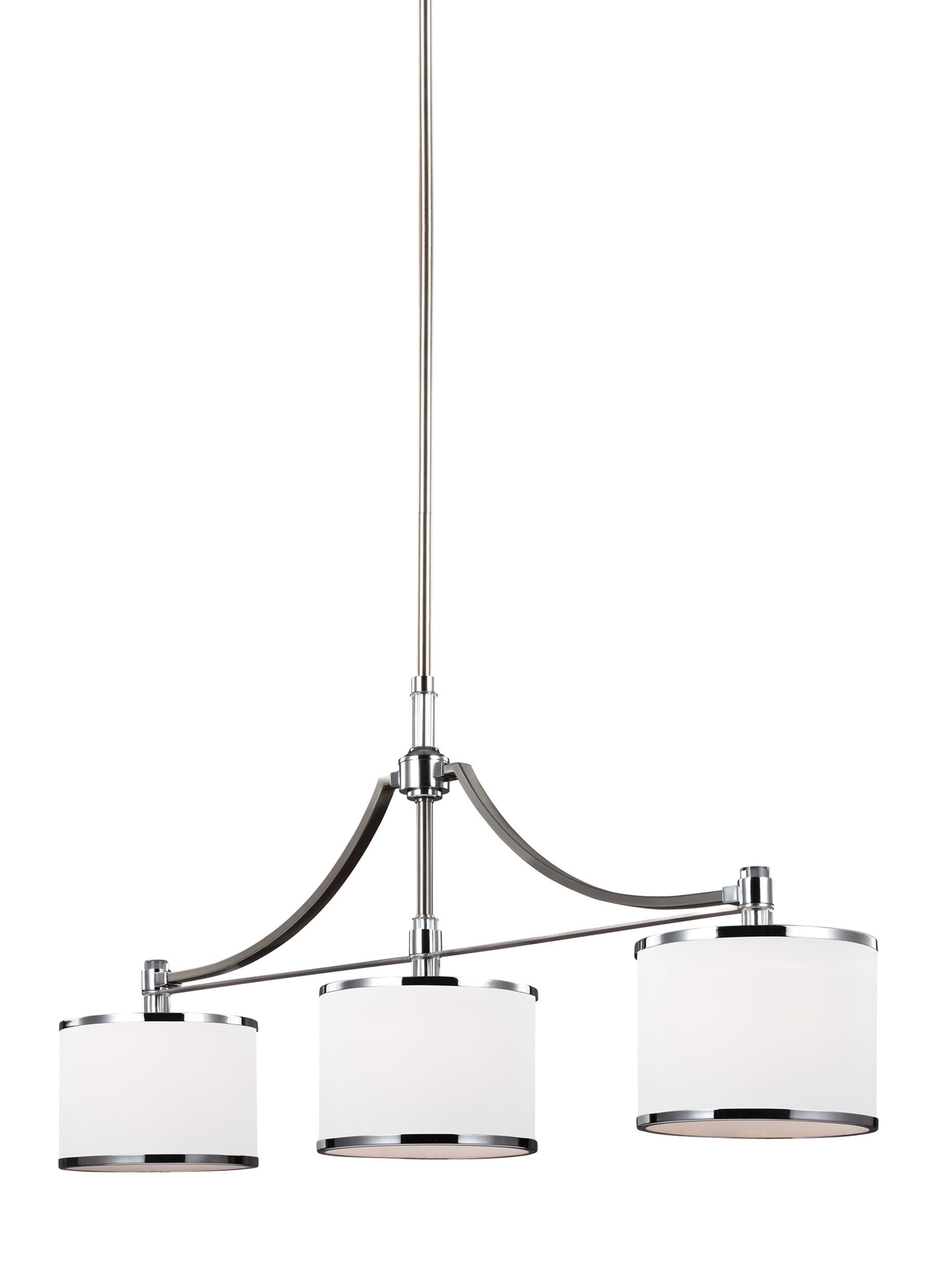 Prospect Park Chandelier Nickel, Chrome - F3086/3SN/CH | GENERATION LIGHTING