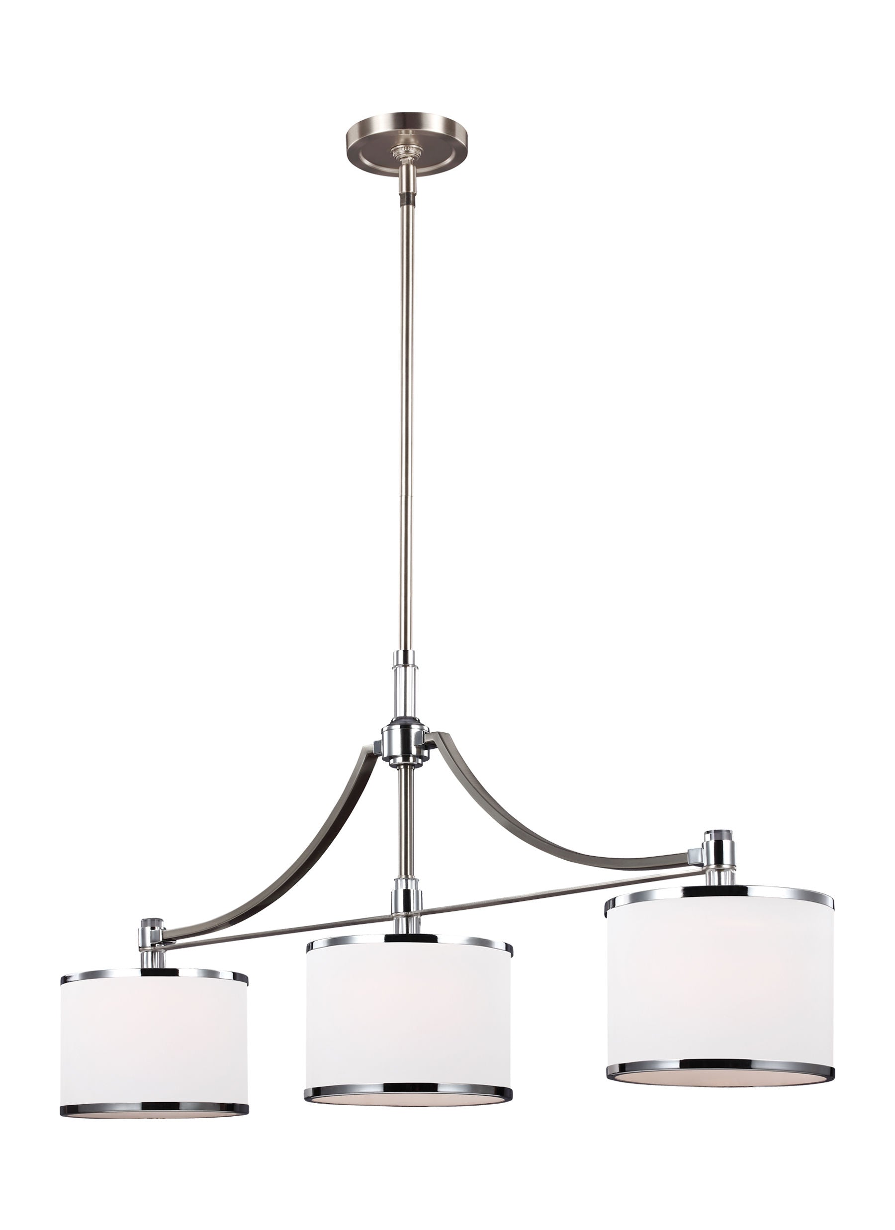 Prospect Park Chandelier Nickel, Chrome - F3086/3SN/CH | GENERATION LIGHTING