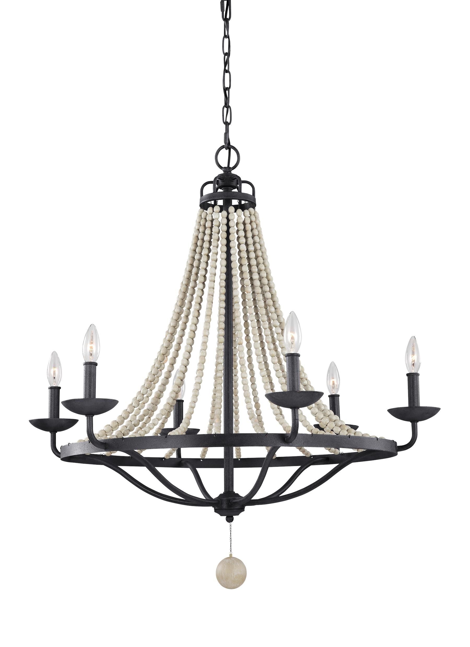 Nori Chandelier Noir, Bois - F3129/6DWZ/DWG | GENERATION LIGHTING