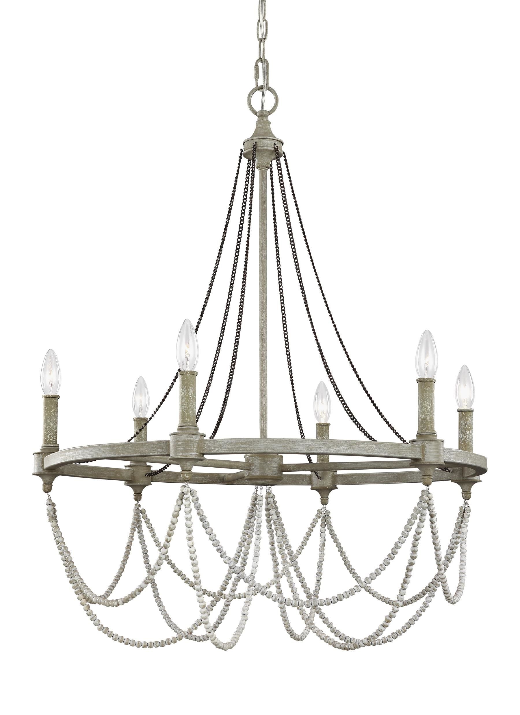 Beverly Chandelier Bois - F3132/6FWO/DWW | GENERATION LIGHTING