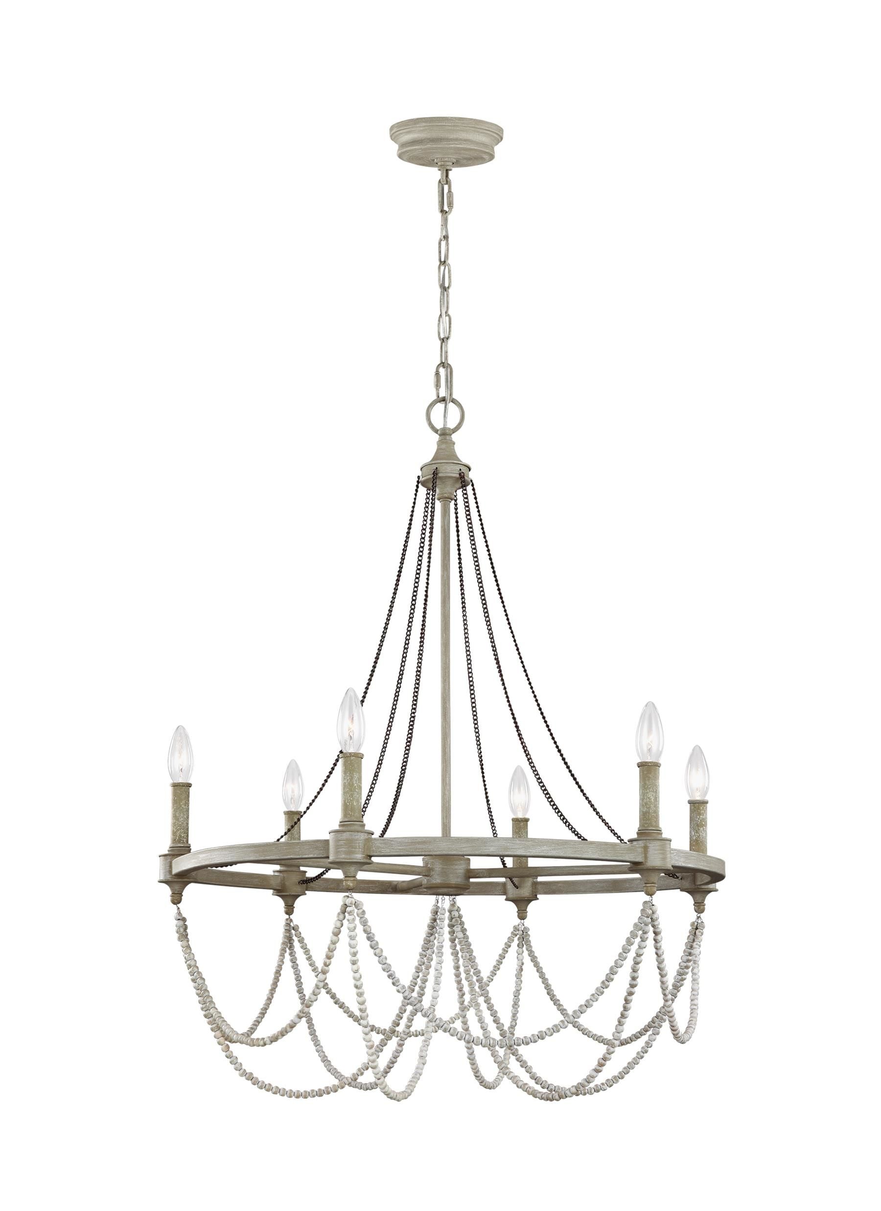 Beverly Chandelier Bois - F3132/6FWO/DWW | GENERATION LIGHTING
