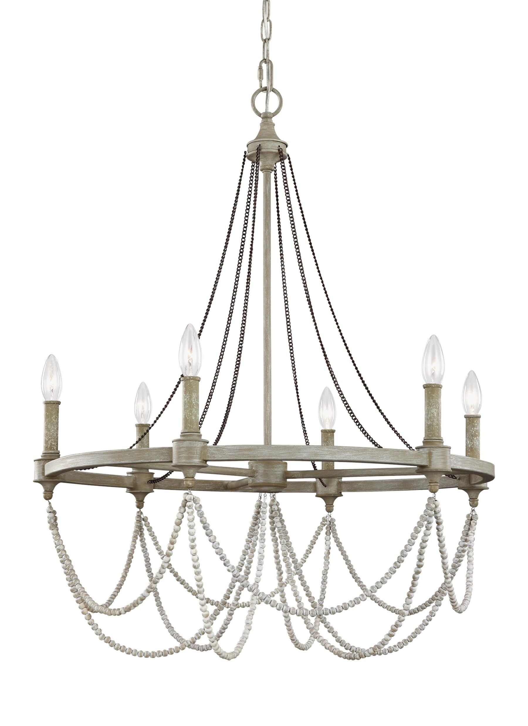 Beverly Chandelier Bois - F3132/6FWO/DWW | GENERATION LIGHTING