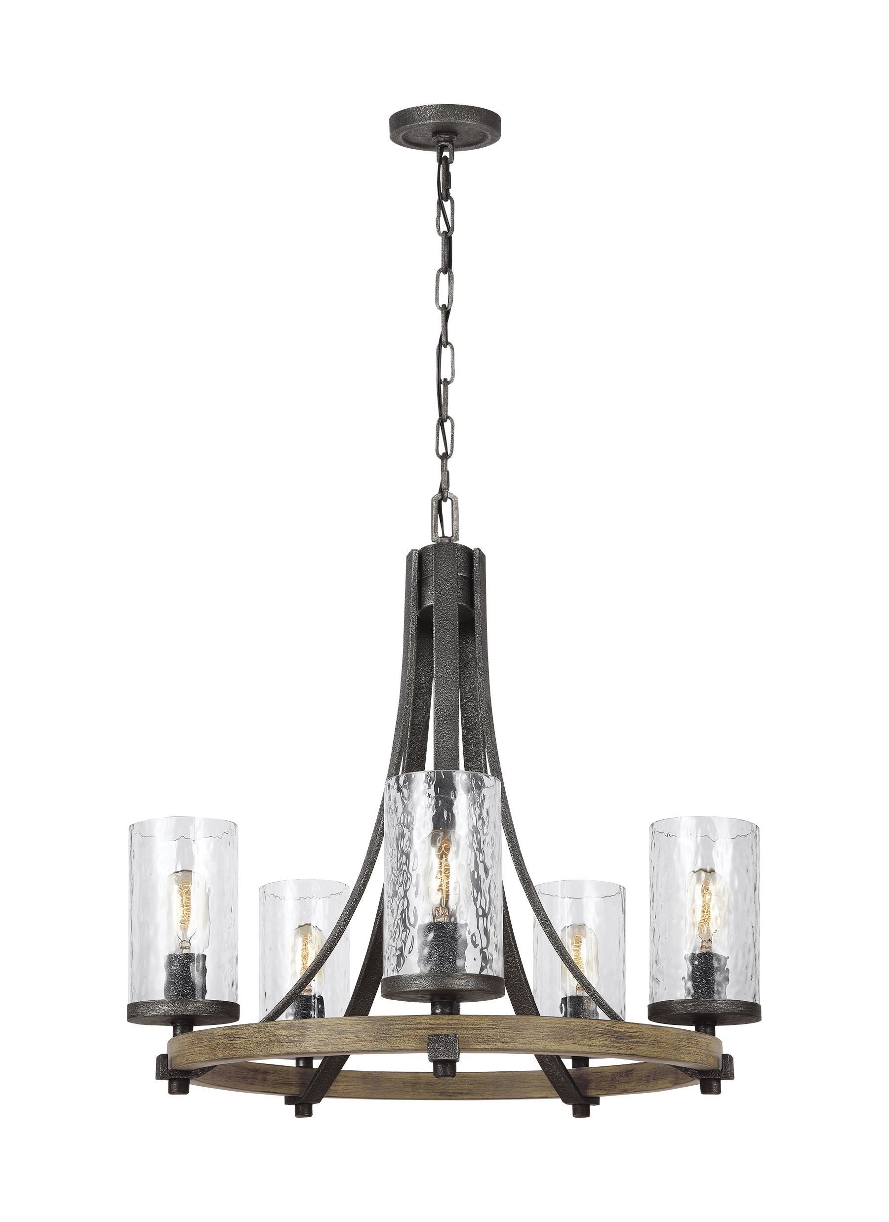 Angelo Chandelier Wood, Black - F3133/5DWK/SGM | FEISS